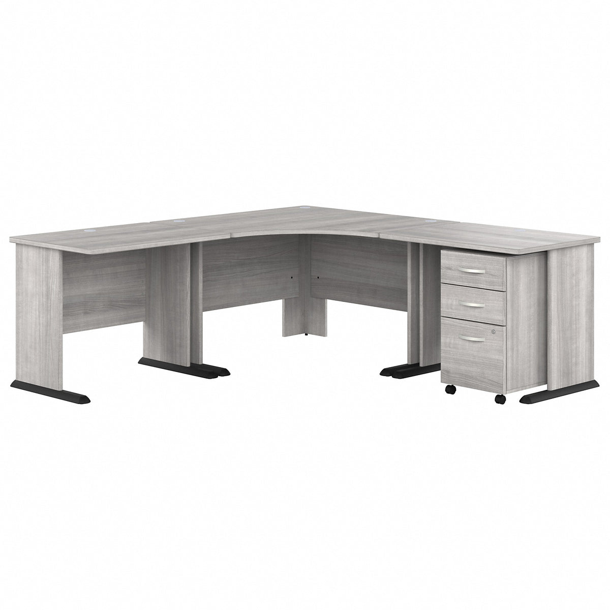 Bush Business Furniture Studio A 83W Large Corner Desk with 3 Drawer Mobile File Cabinet