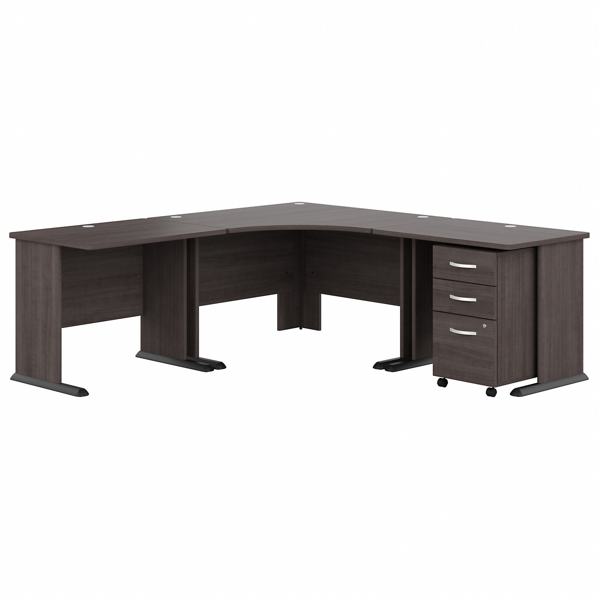 Bush Business Furniture Studio A 83W Large Corner Desk with 3 Drawer Mobile File Cabinet