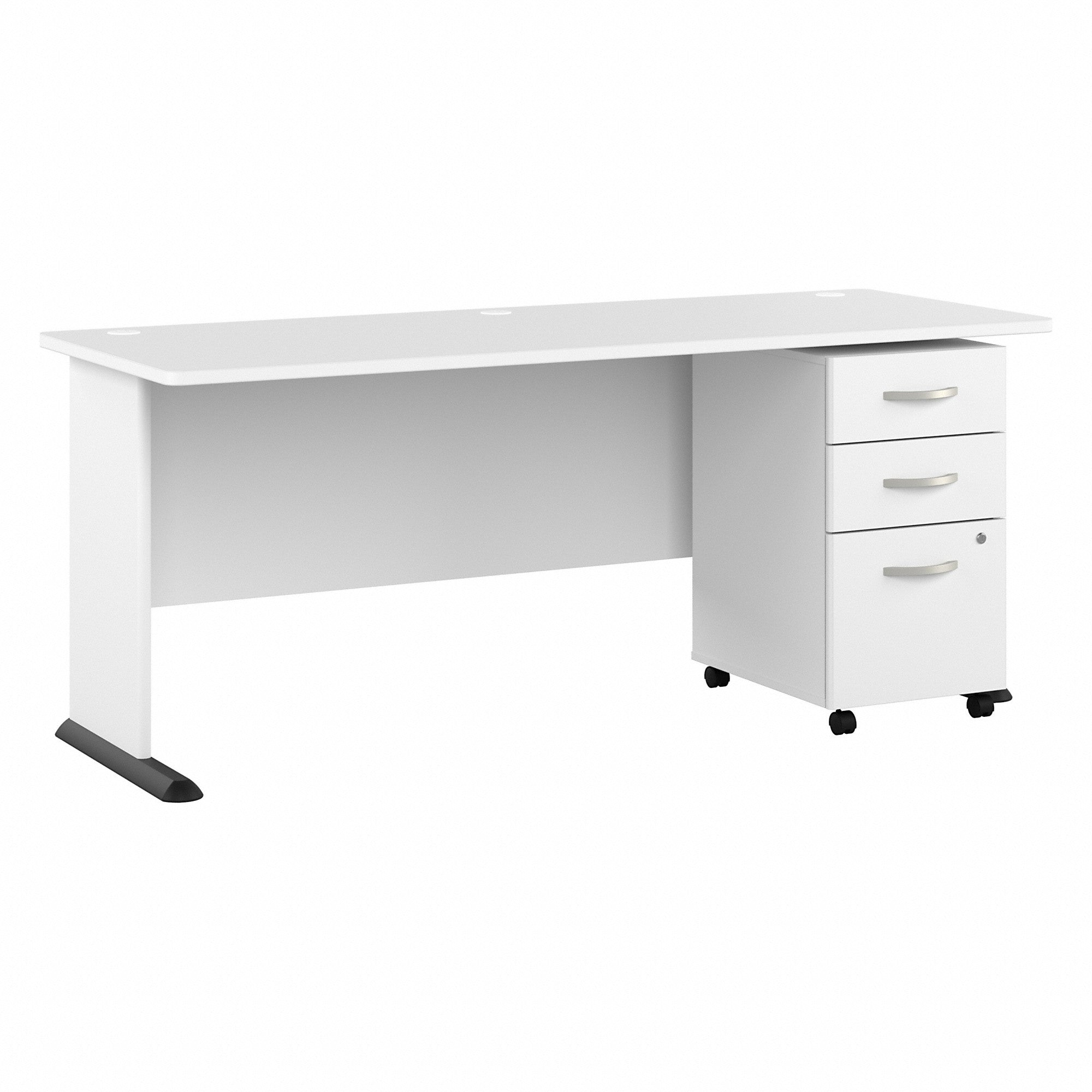 Bush Business Furniture Studio A 72W Computer Desk with 3 Drawer Mobile File Cabinet