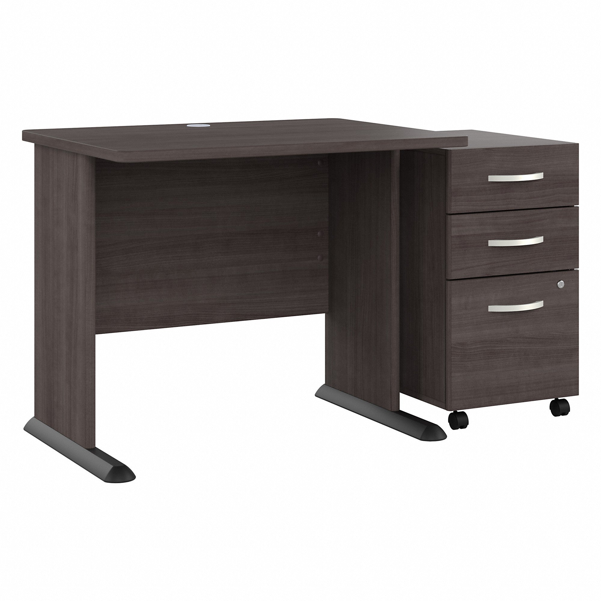 Bush Business Furniture Studio A 36W Small Computer Desk with 3 Drawer Mobile File Cabinet