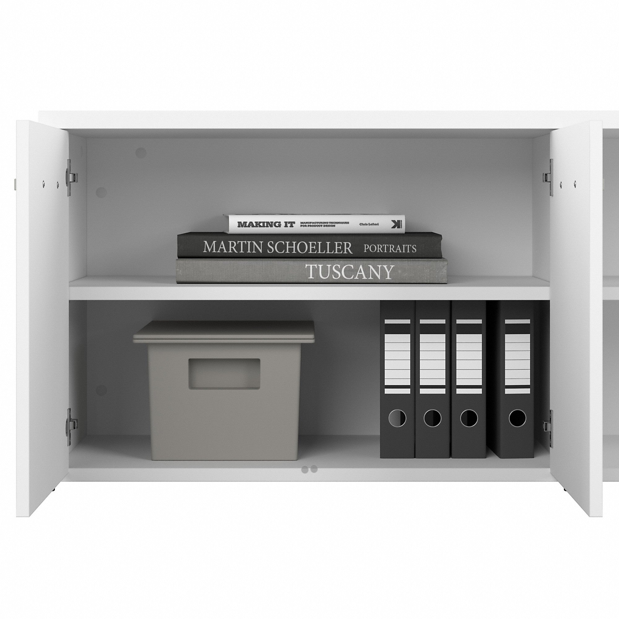 Bush Business Furniture Studio A 60W Computer Desk with Mobile File Cabinet and Low Storage Cabinet