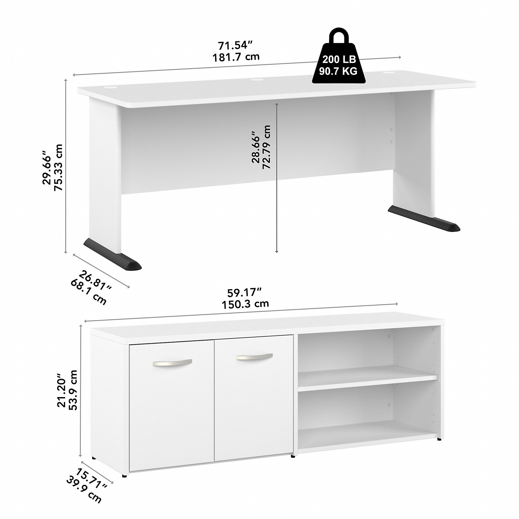 Bush Business Furniture Studio A 72W L Shaped Gaming Desk with Storage