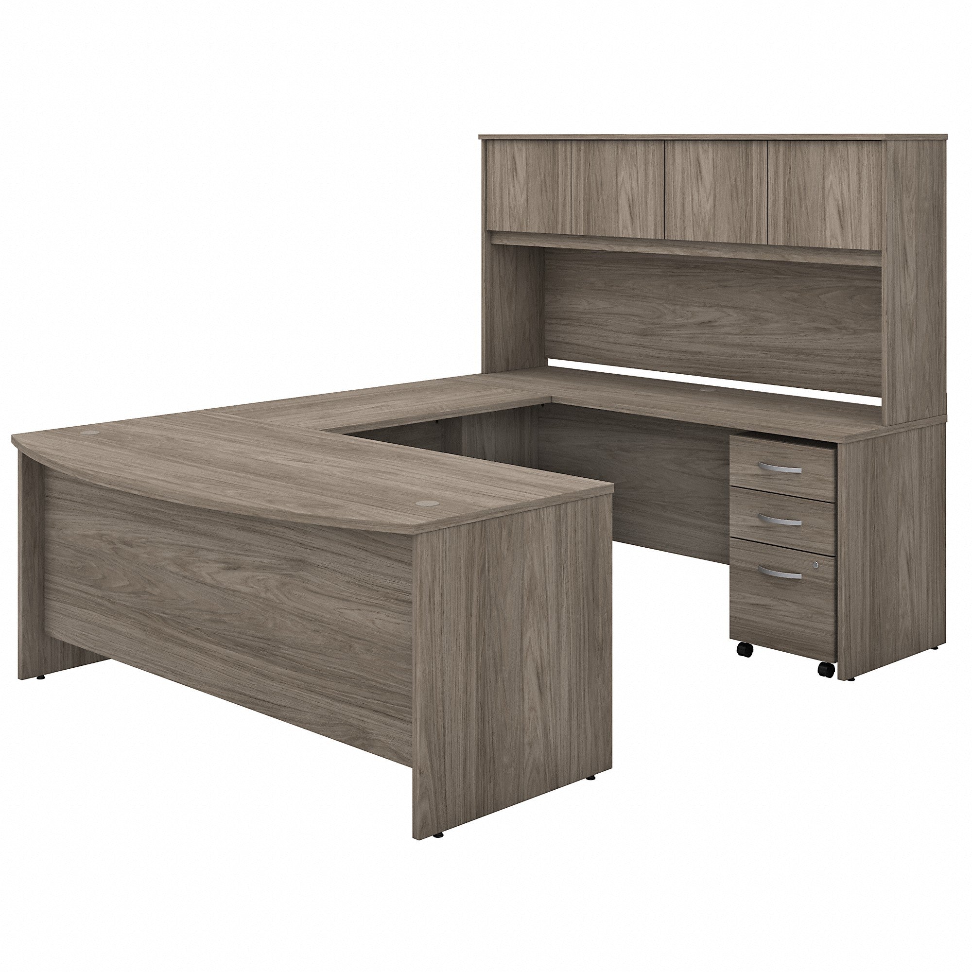 Bush Business Furniture Studio C 72W x 36D U Shaped Desk with Hutch and Mobile File Cabinet