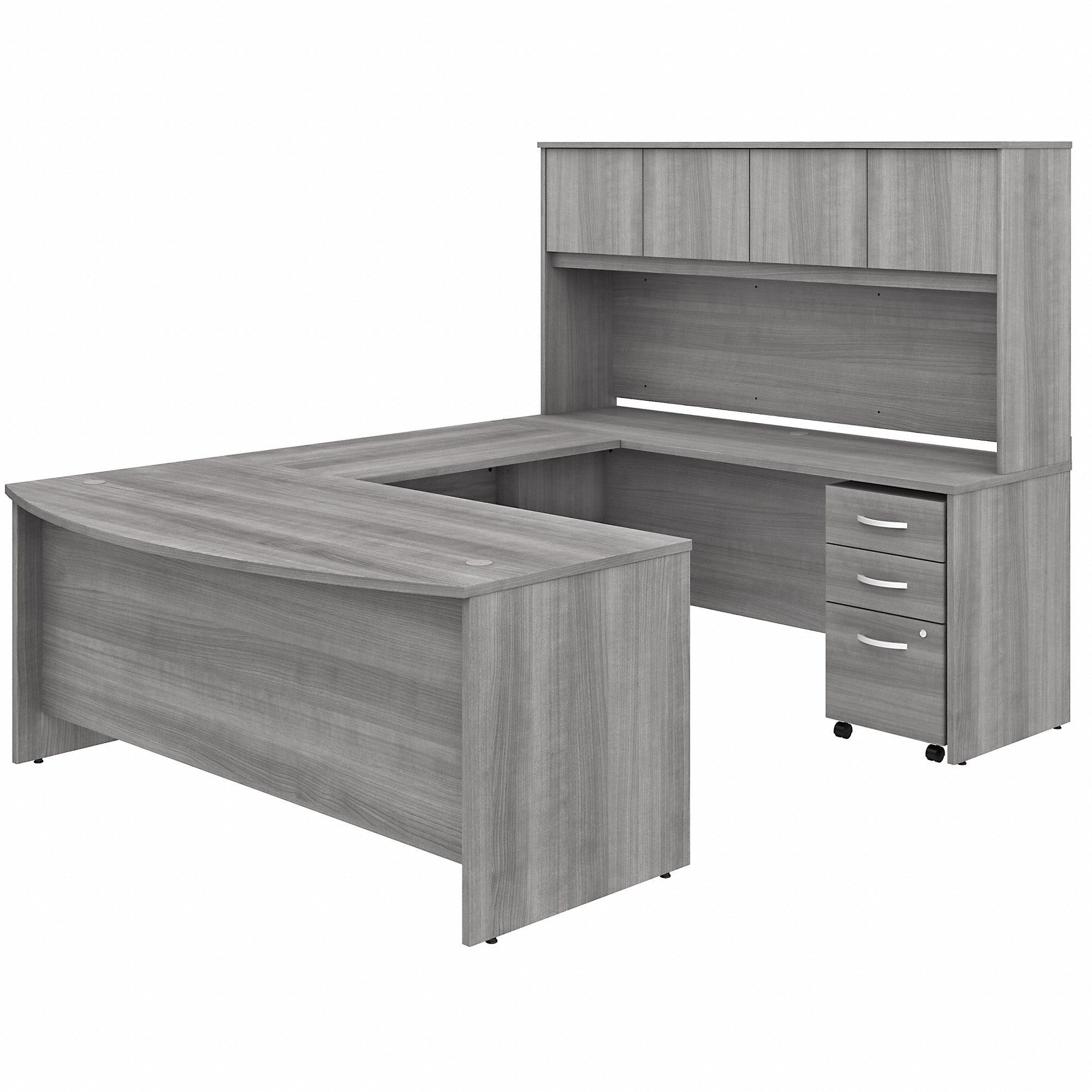 Bush Business Furniture Studio C 72W x 36D U Shaped Desk with Hutch and Mobile File Cabinet