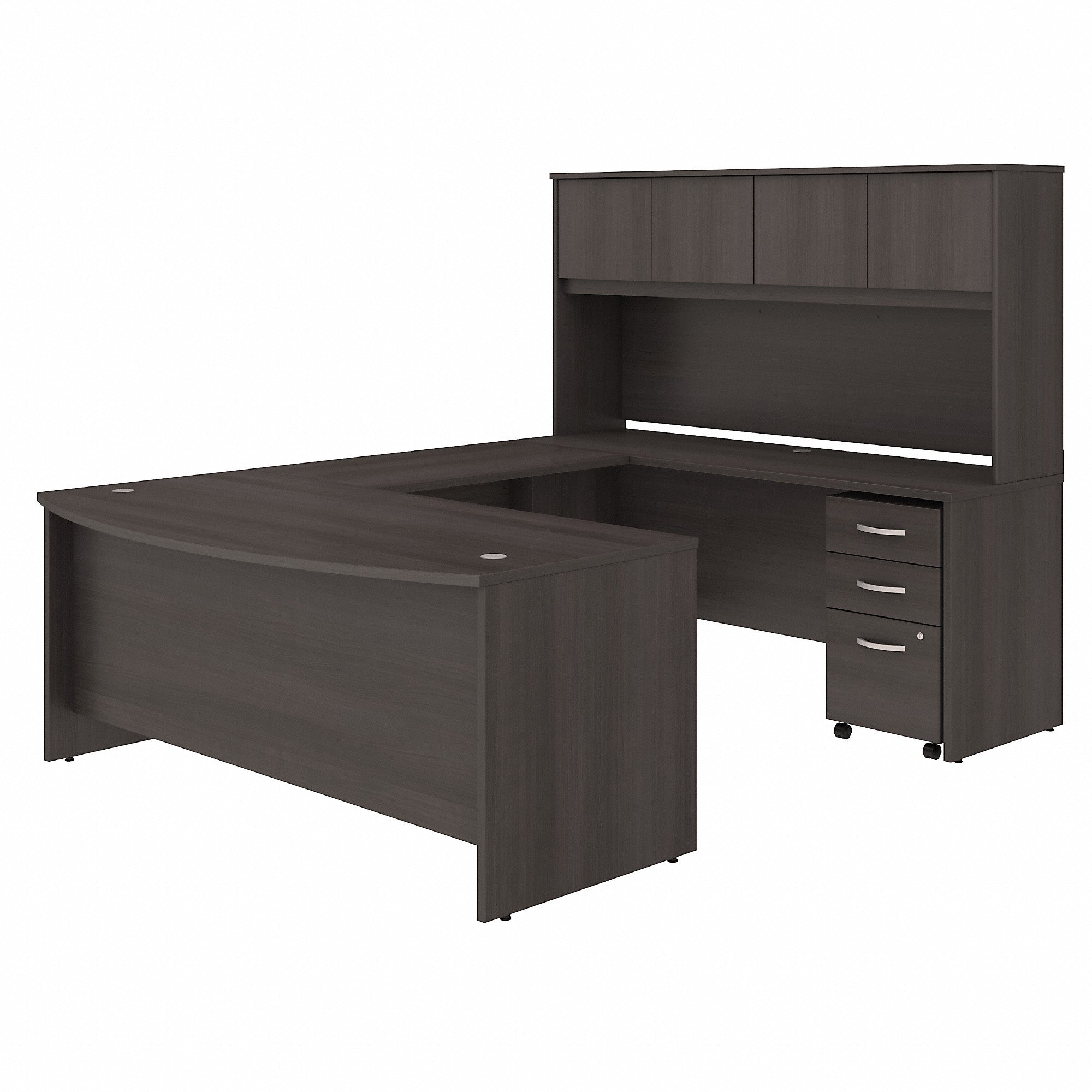 Bush Business Furniture Studio C 72W x 36D U Shaped Desk with Hutch and Mobile File Cabinet