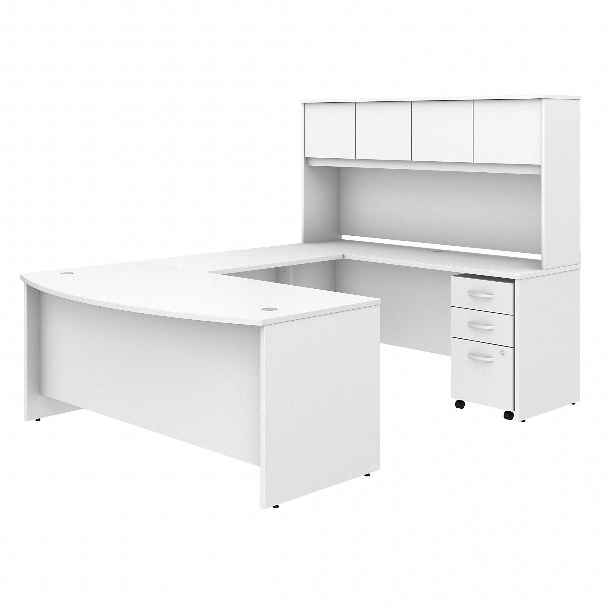 Bush Business Furniture Studio C 72W x 36D U Shaped Desk with Hutch and Mobile File Cabinet