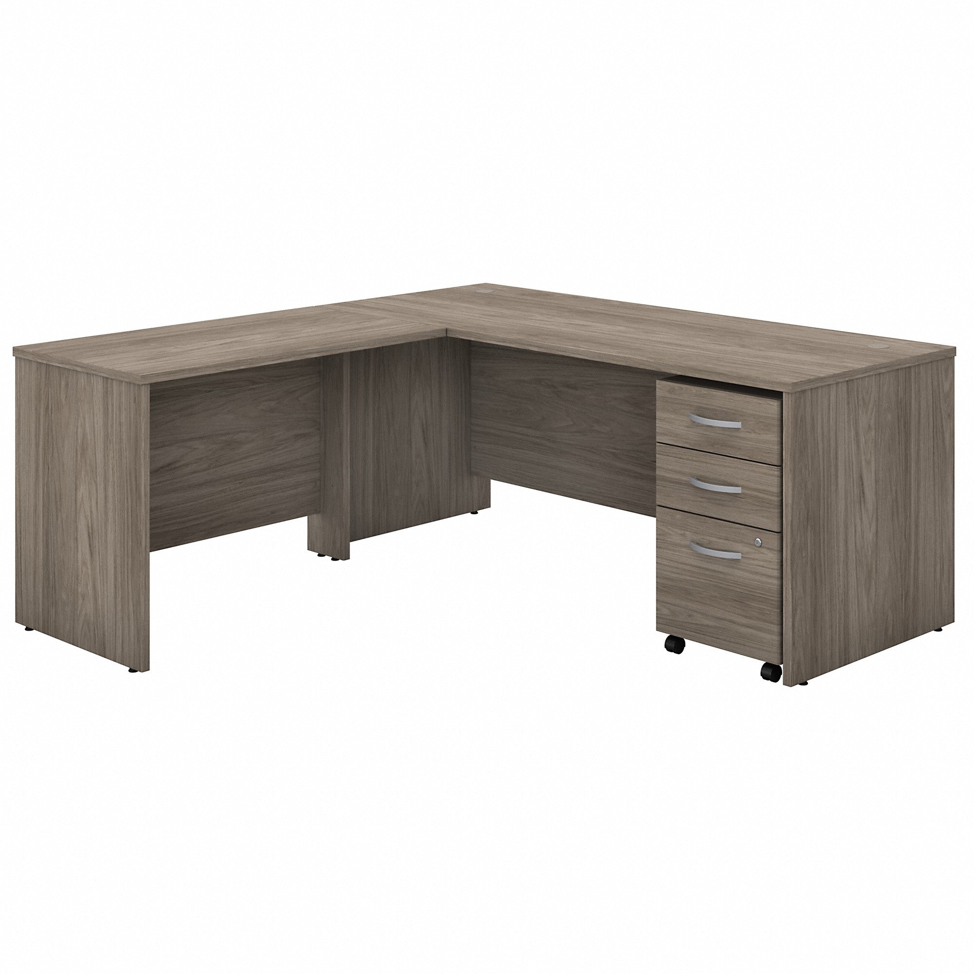 Bush Business Furniture Studio C 72W x 30D L Shaped Desk with Mobile File Cabinet and 42W Return