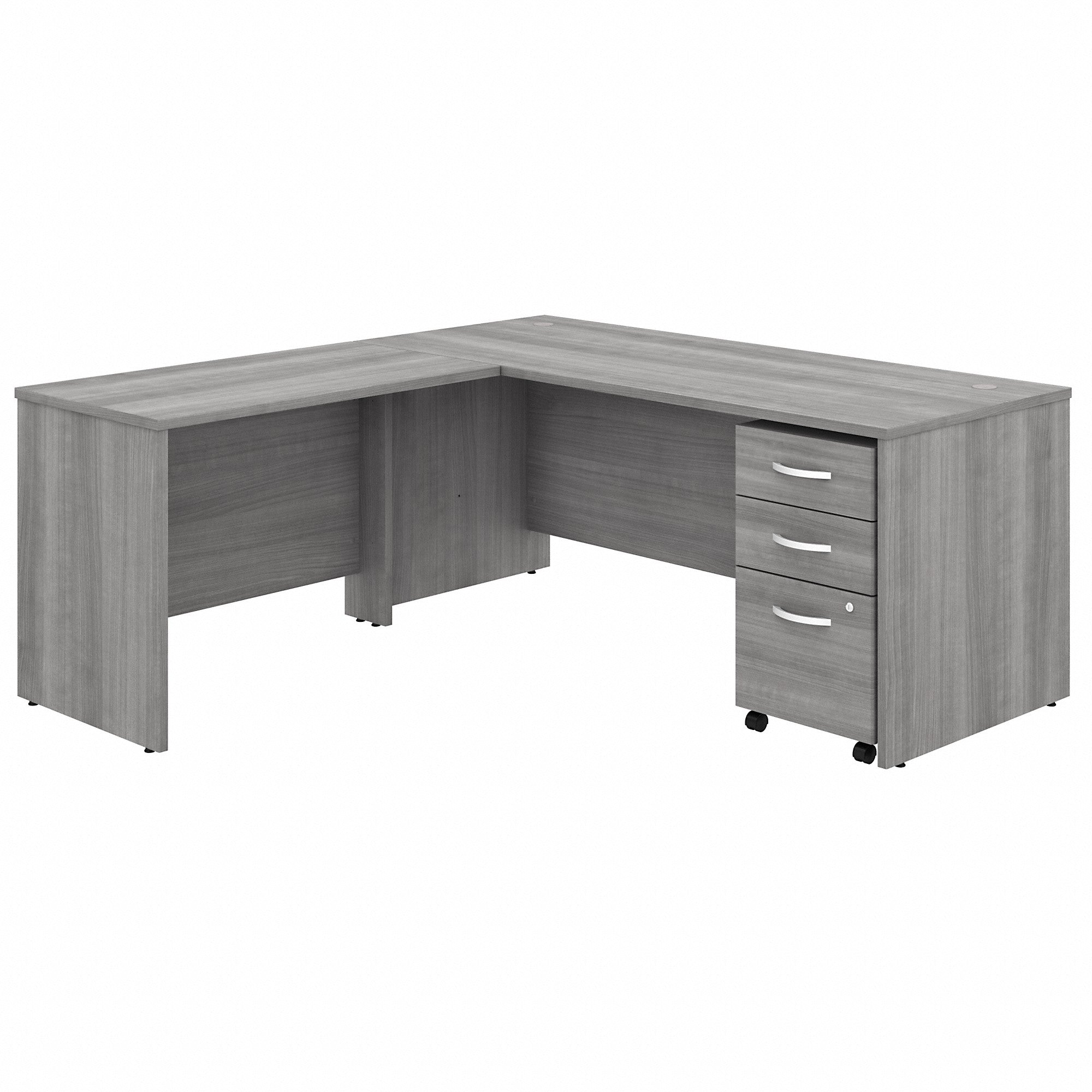 Bush Business Furniture Studio C 72W x 30D L Shaped Desk with Mobile File Cabinet and 42W Return