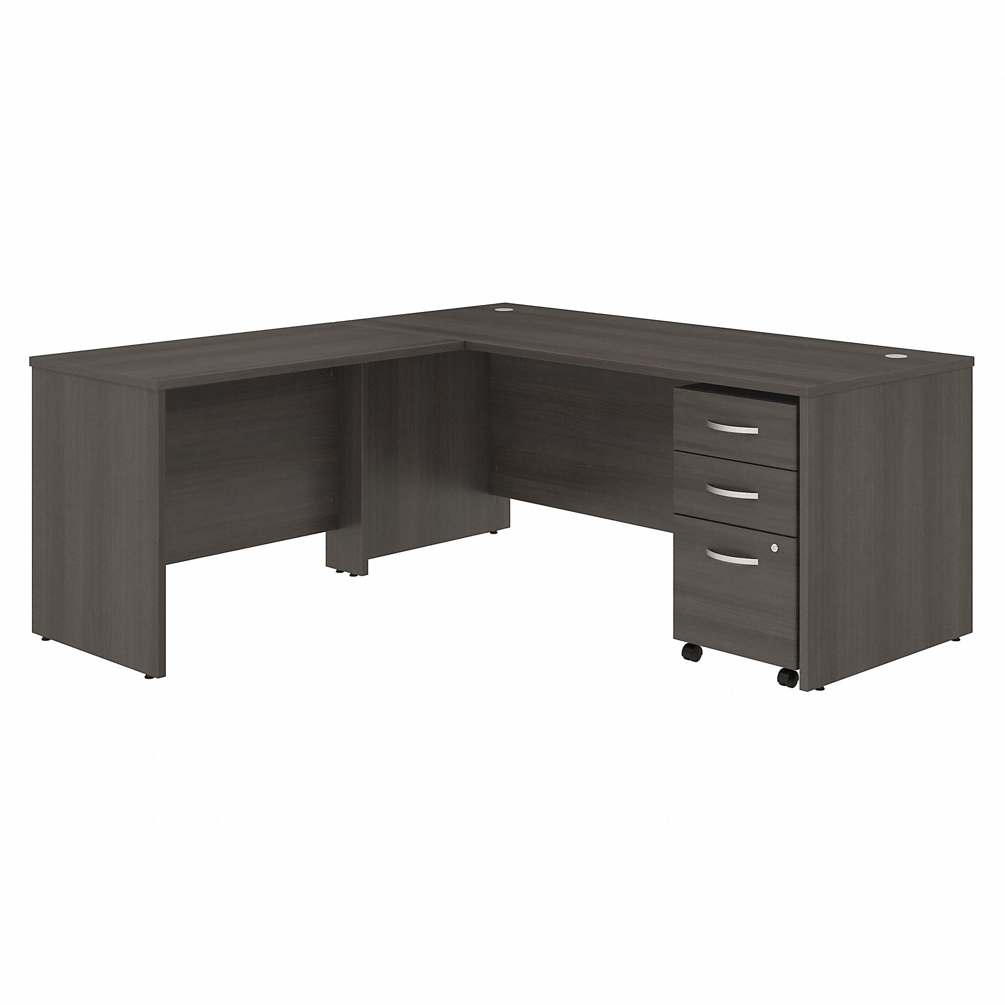 Bush Business Furniture Studio C 72W x 30D L Shaped Desk with Mobile File Cabinet and 42W Return