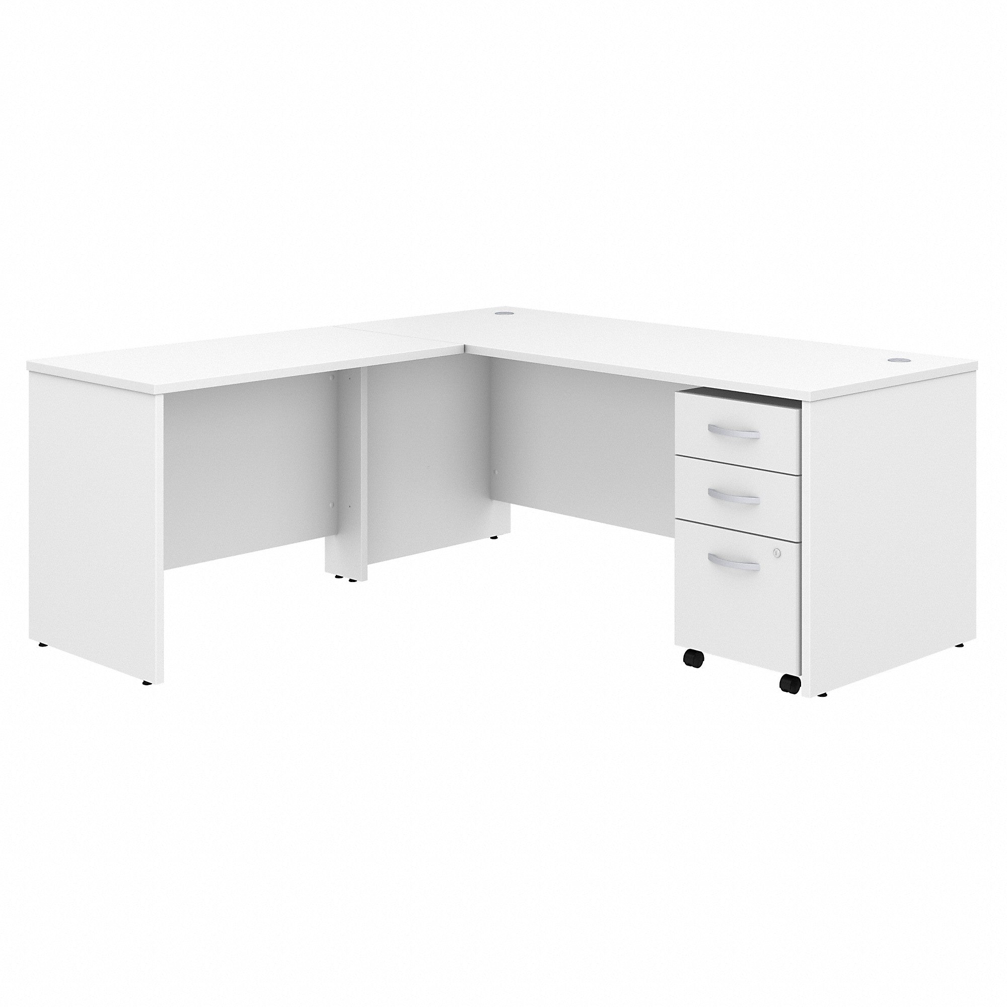 Bush Business Furniture Studio C 72W x 30D L Shaped Desk with Mobile File Cabinet and 42W Return