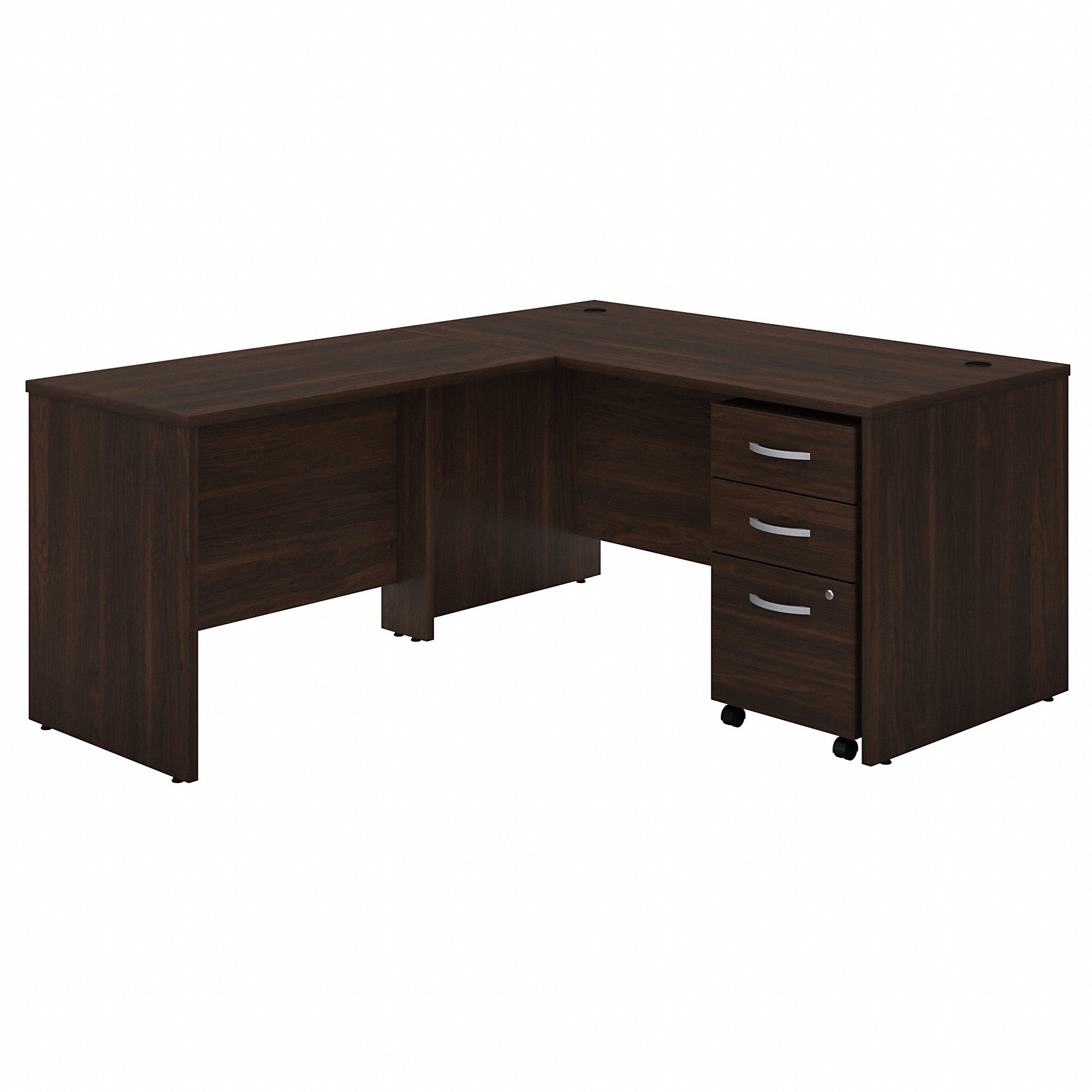 Bush Business Furniture Studio C 60W x 30D L Shaped Desk with Mobile File Cabinet and 42W Return