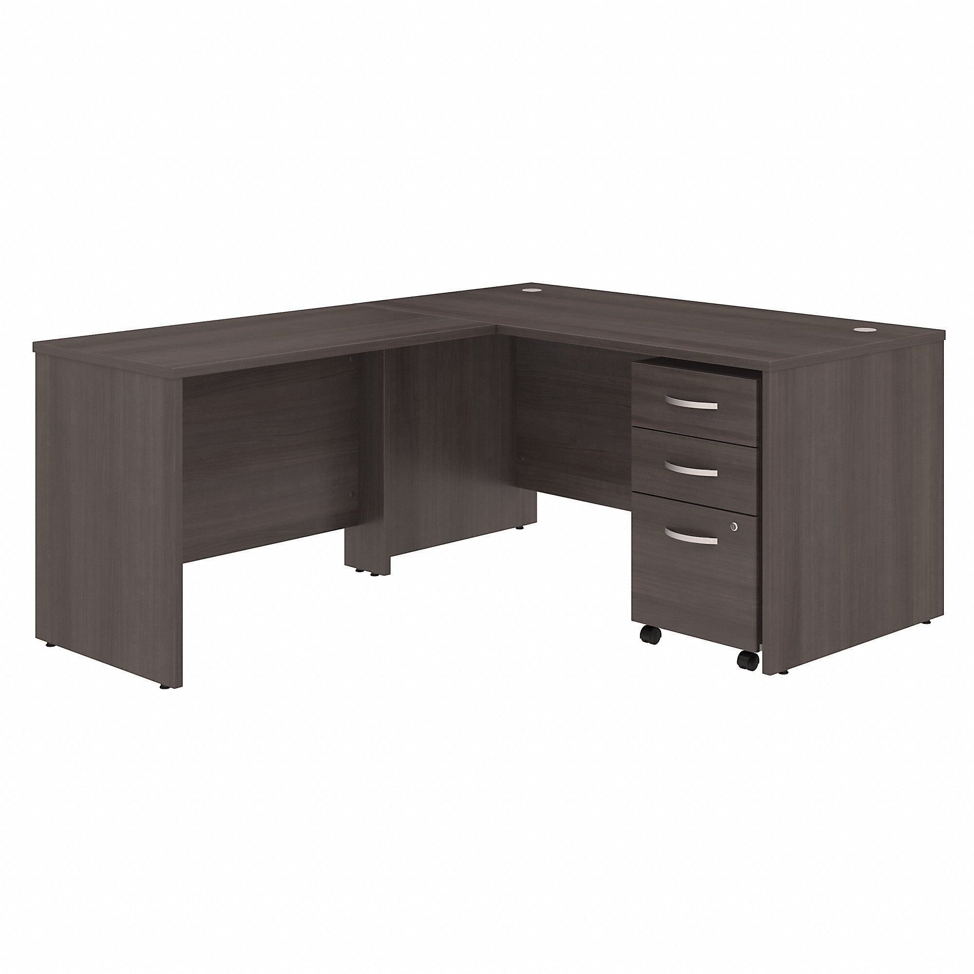 Bush Business Furniture Studio C 60W x 30D L Shaped Desk with Mobile File Cabinet and 42W Return