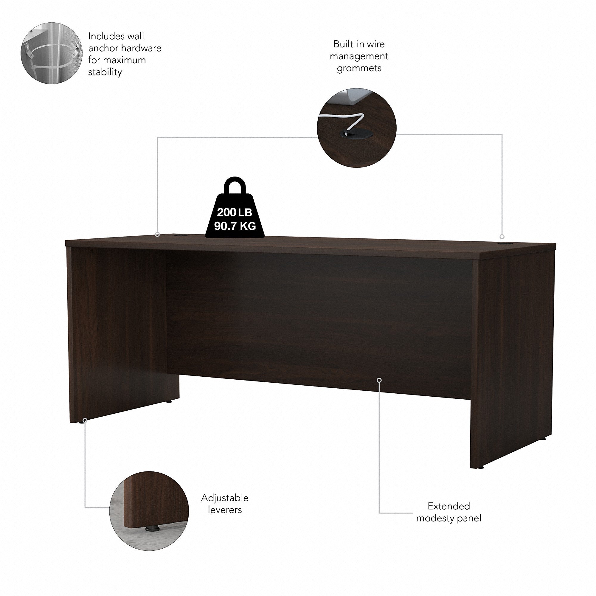 Bush Business Furniture Studio C 72W x 30D Office Desk with Hutch and Mobile File Cabinet