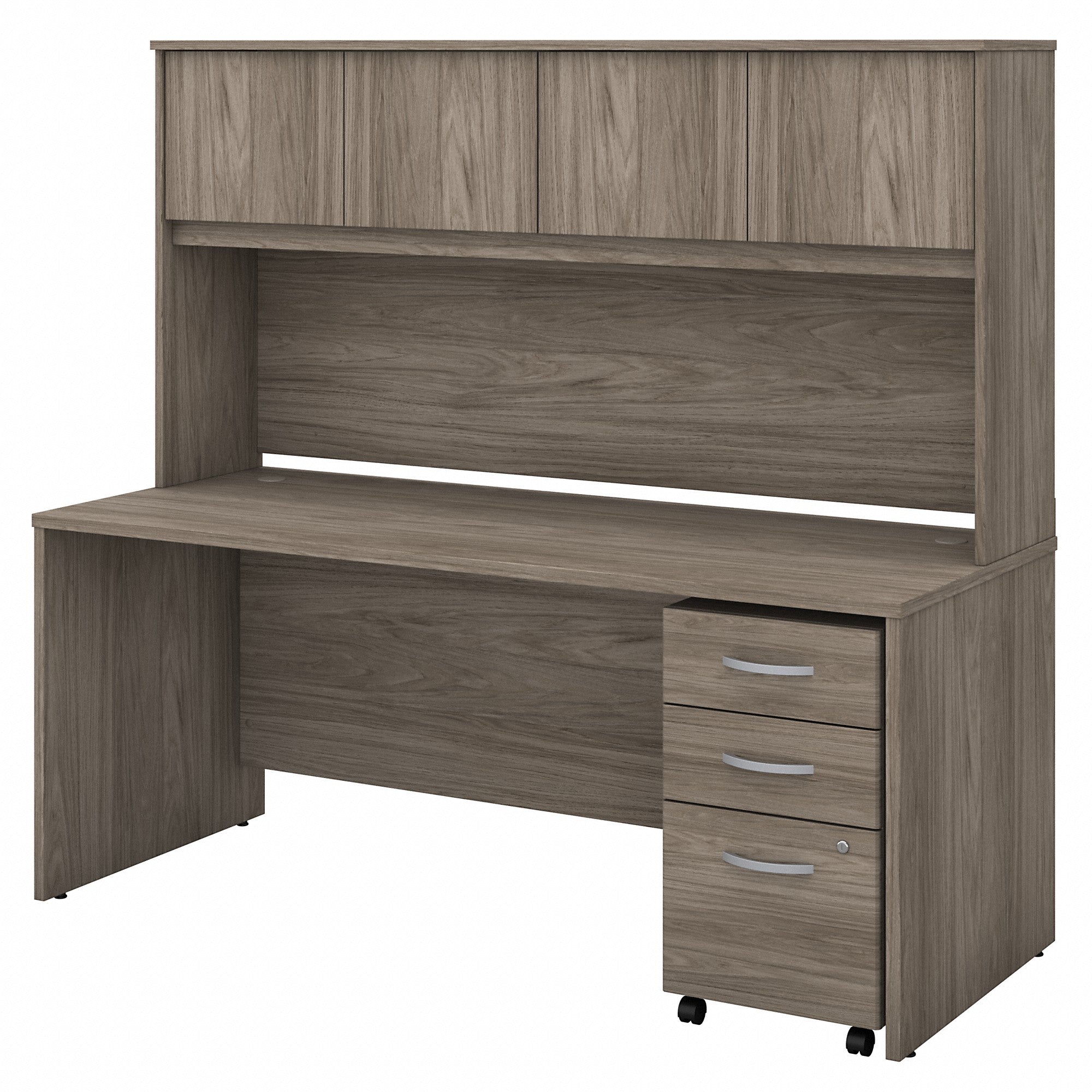 Bush Business Furniture Studio C 72W x 30D Office Desk with Hutch and Mobile File Cabinet