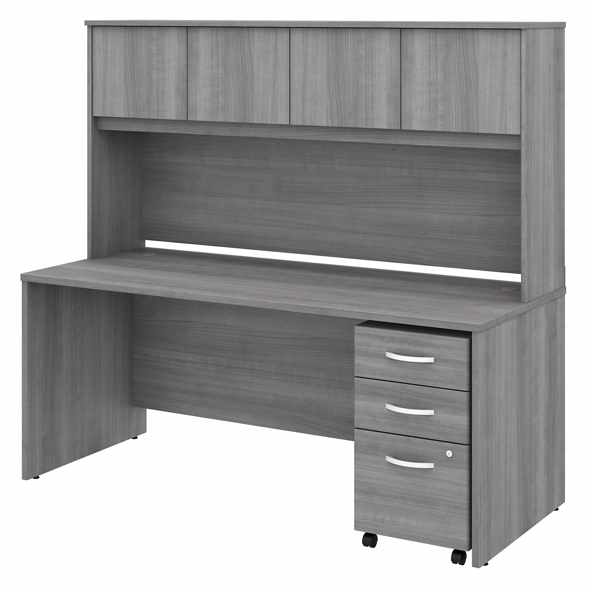 Bush Business Furniture Studio C 72W x 30D Office Desk with Hutch and Mobile File Cabinet