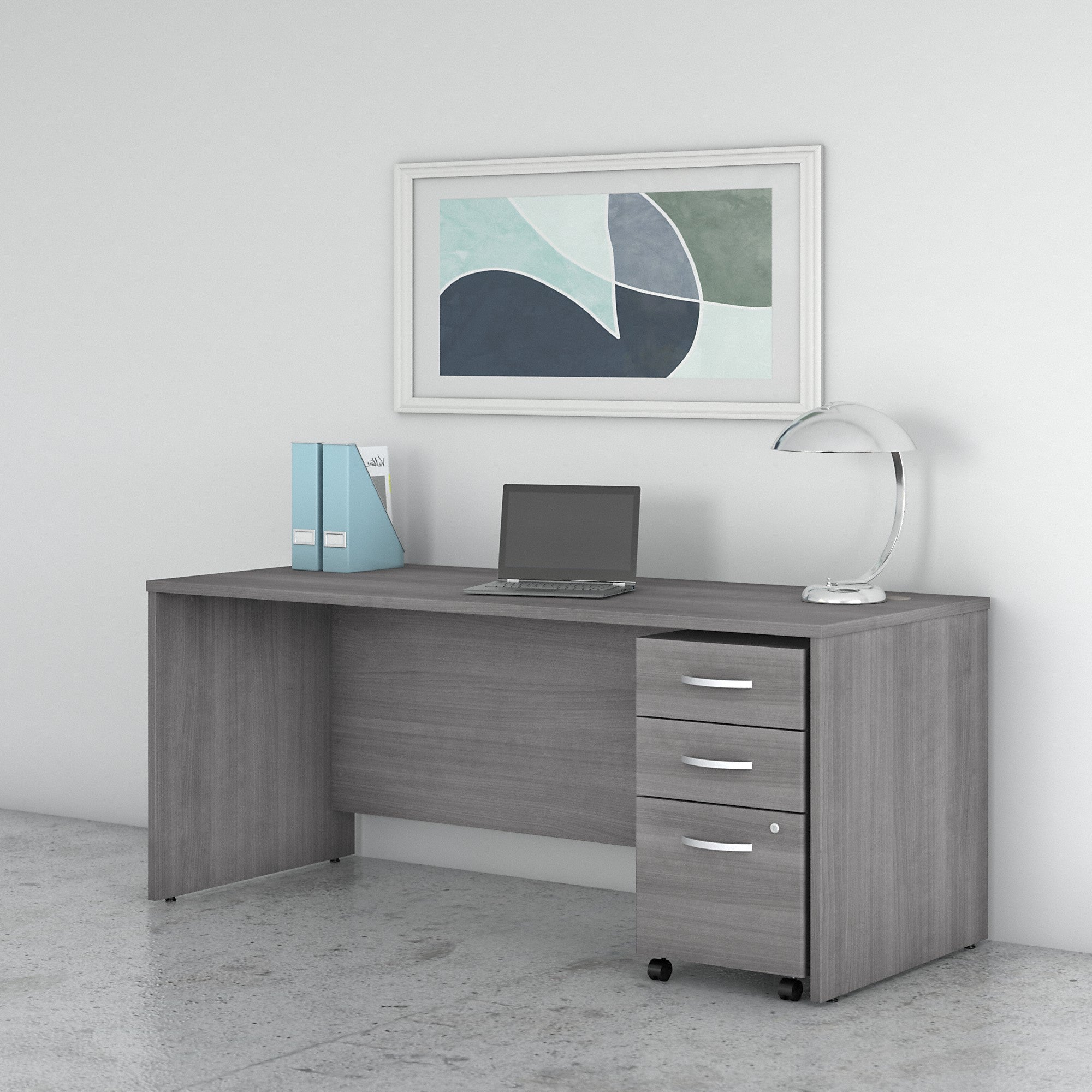 Bush Business Furniture Studio C 72W x 30D Office Desk with Mobile File Cabinet