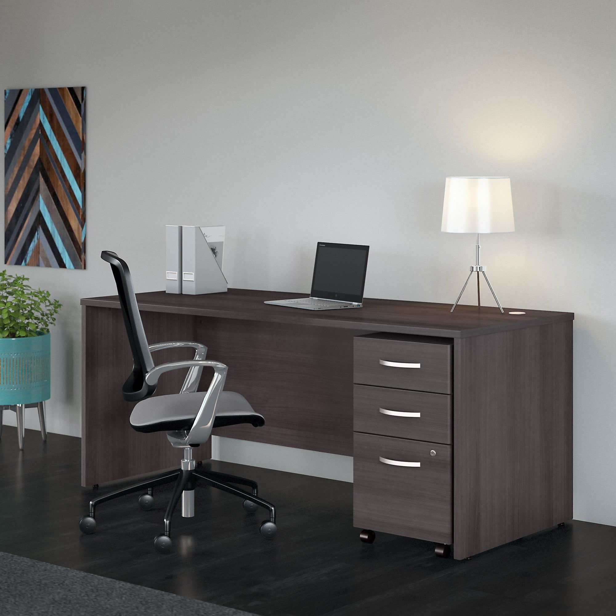 Bush Business Furniture Studio C 72W x 30D Office Desk with Mobile File Cabinet