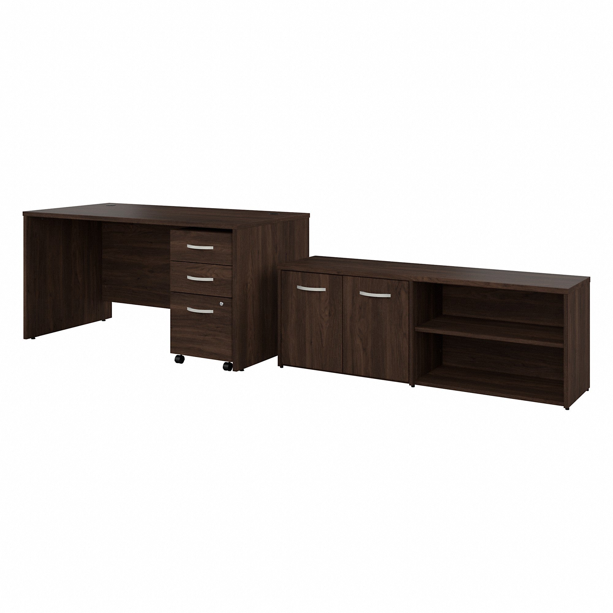 Bush Business Furniture Studio C 60W x 30D Office Desk with Storage Return and Mobile File Cabinet