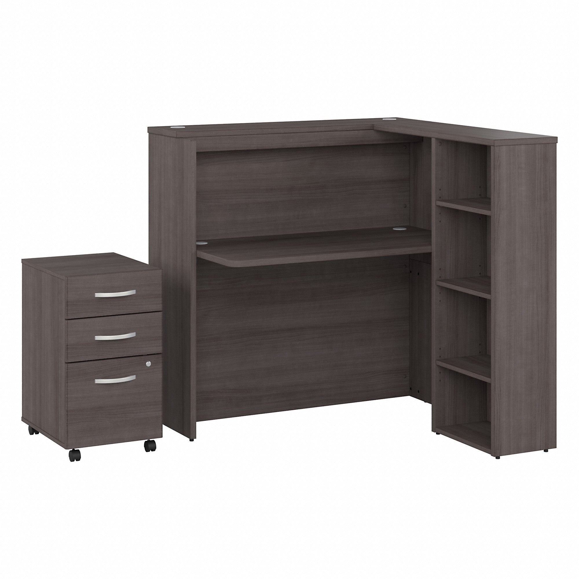 Bush Business Furniture Studio C 48W Cubicle Desk with Shelves and Mobile File Cabinet