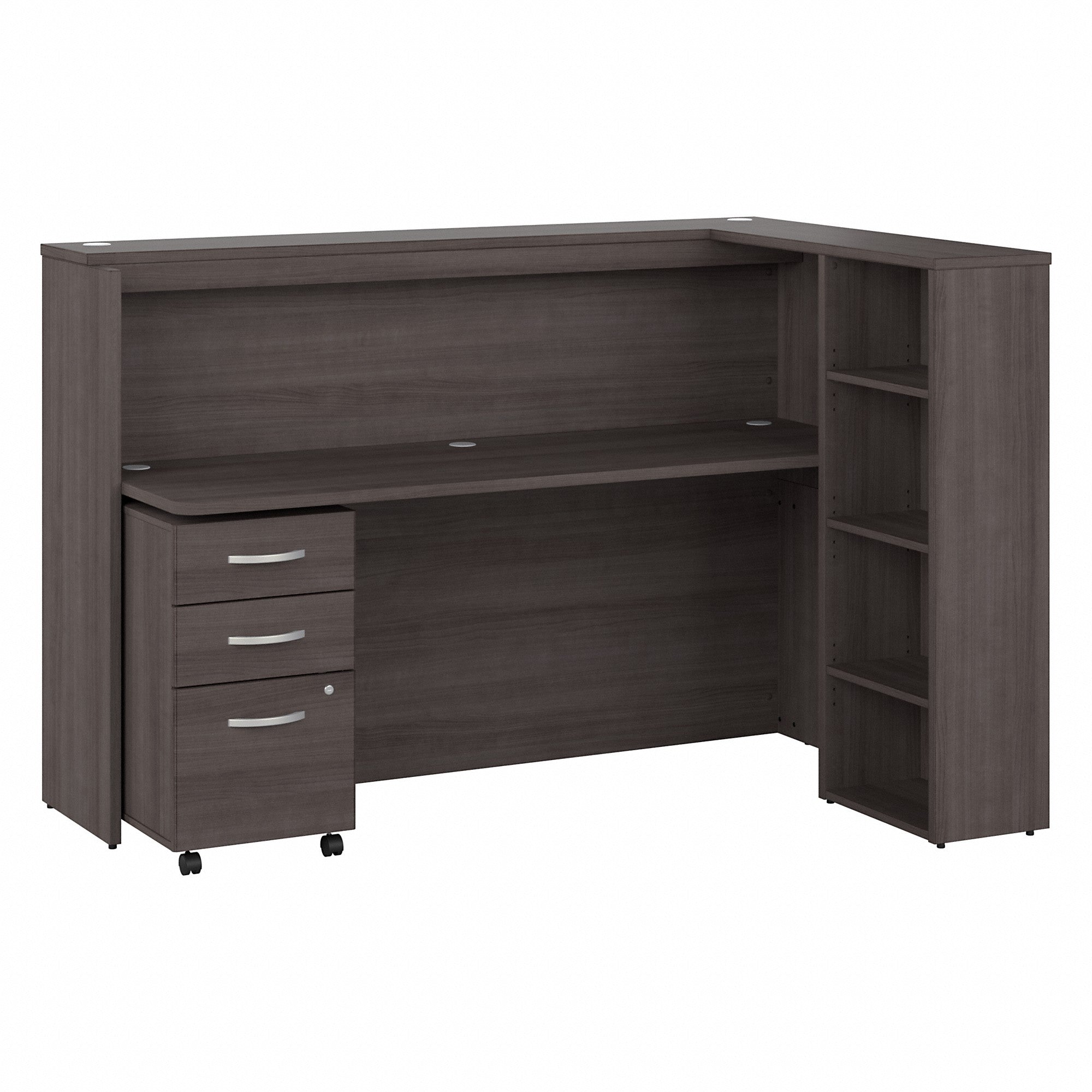 Bush Business Furniture Studio C 72W Cubicle Desk with Shelves and Mobile File Cabinet