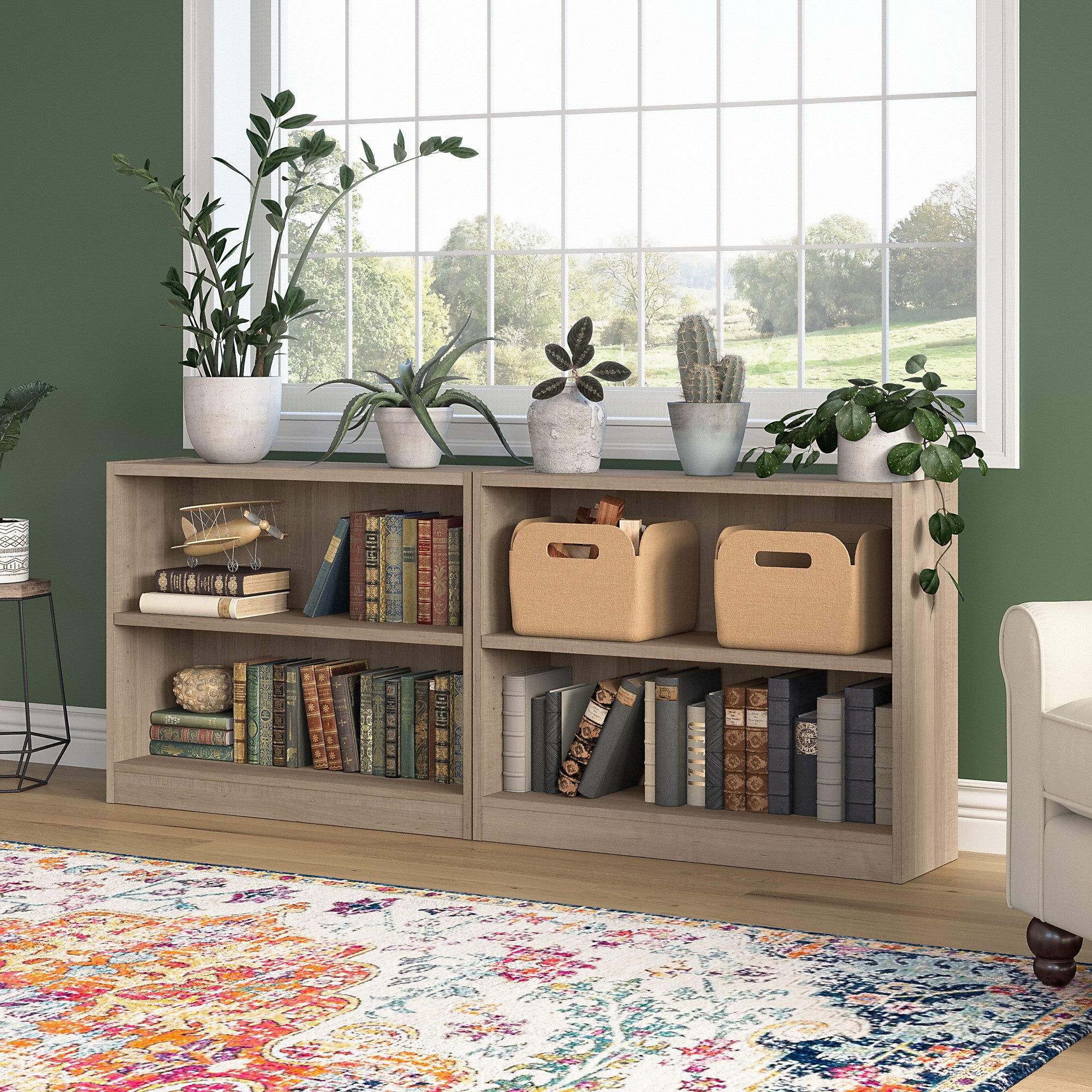 Bush Furniture Universal Small 2 Shelf Bookcase - Set of 2