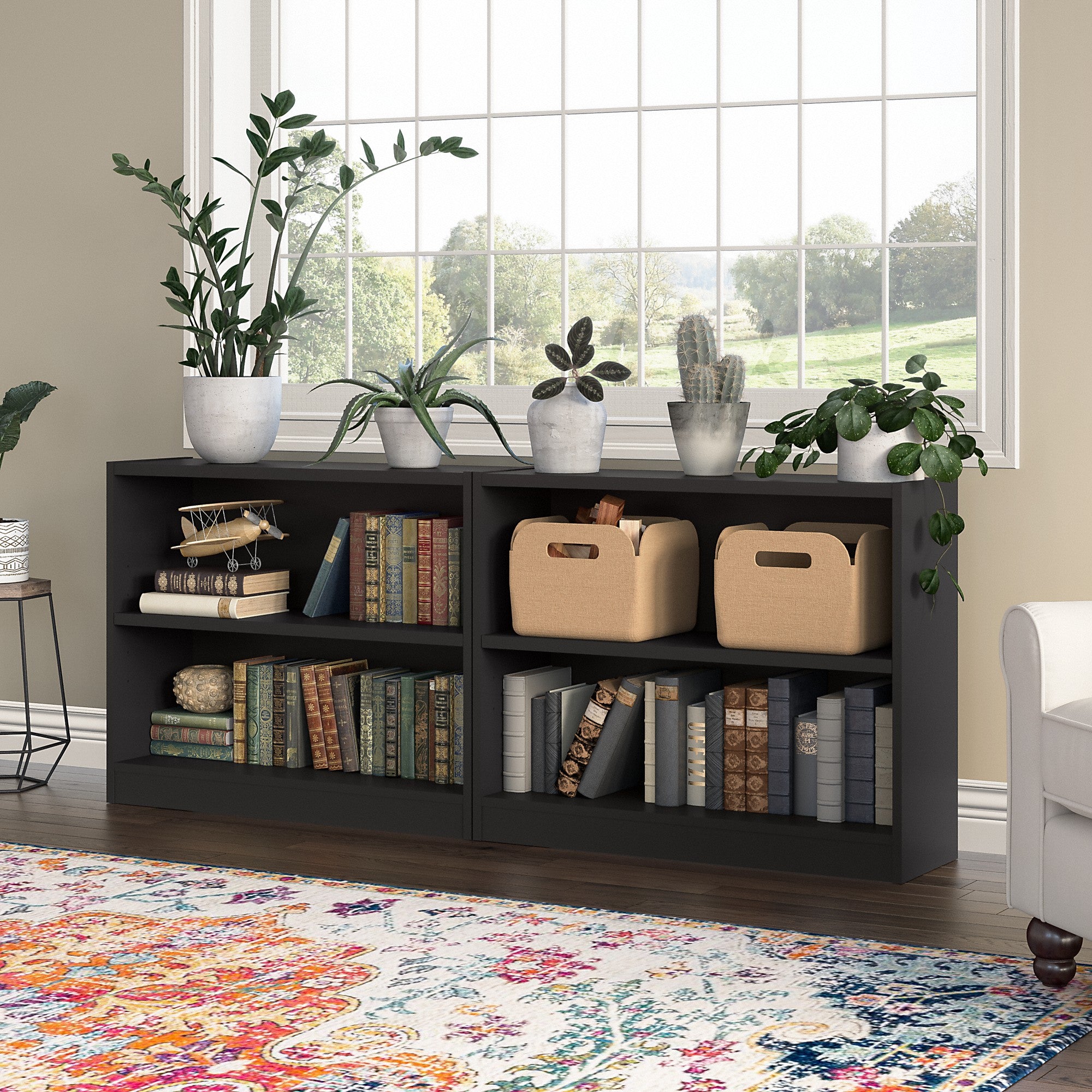 Bush Furniture Universal Small 2 Shelf Bookcase - Set of 2