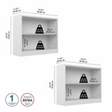 Bush Furniture Universal Small 2 Shelf Bookcase - Set of 2