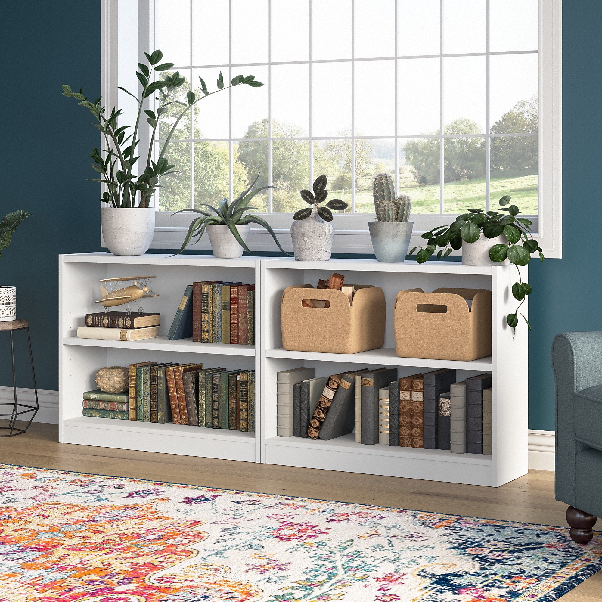 Bush Furniture Universal Small 2 Shelf Bookcase - Set of 2