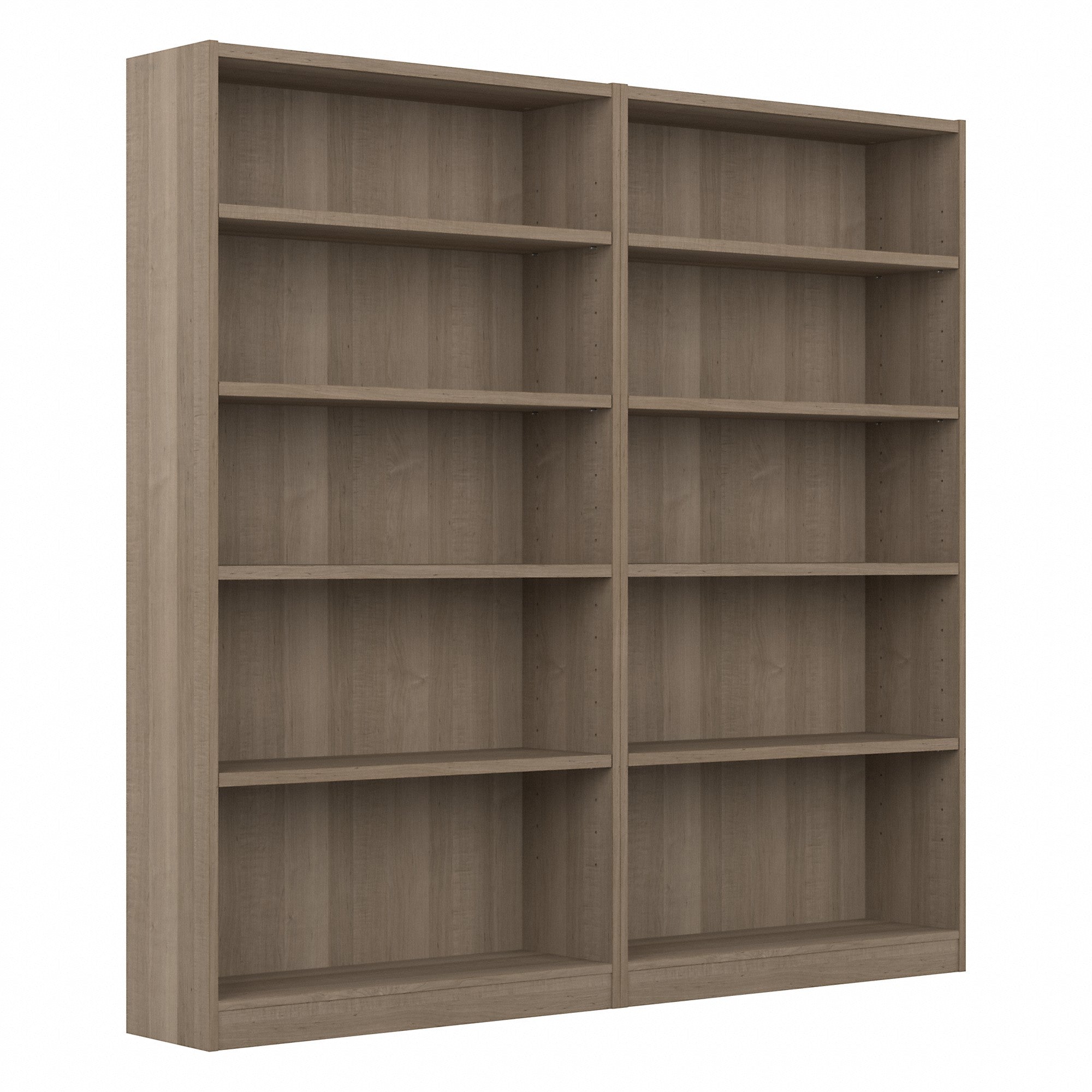 Bush Furniture Universal Tall 5 Shelf Bookcase - Set of 2