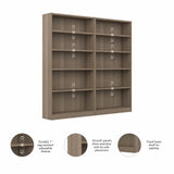 Bush Furniture Universal Tall 5 Shelf Bookcase - Set of 2