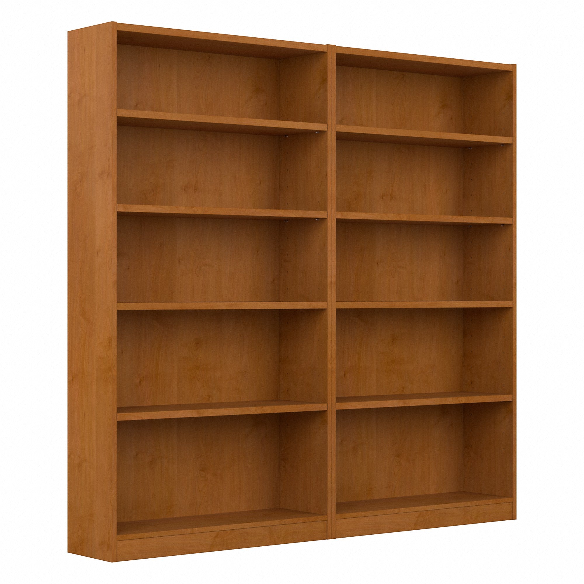 Bush Furniture Universal Tall 5 Shelf Bookcase - Set of 2