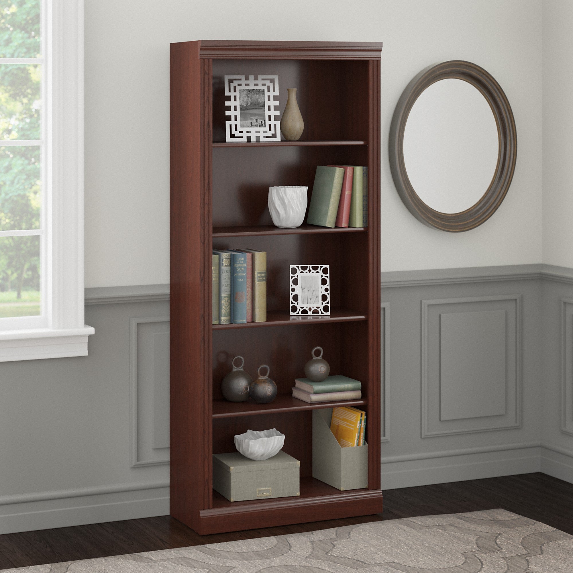 Bush Furniture Saratoga Tall 5 Shelf Bookcase