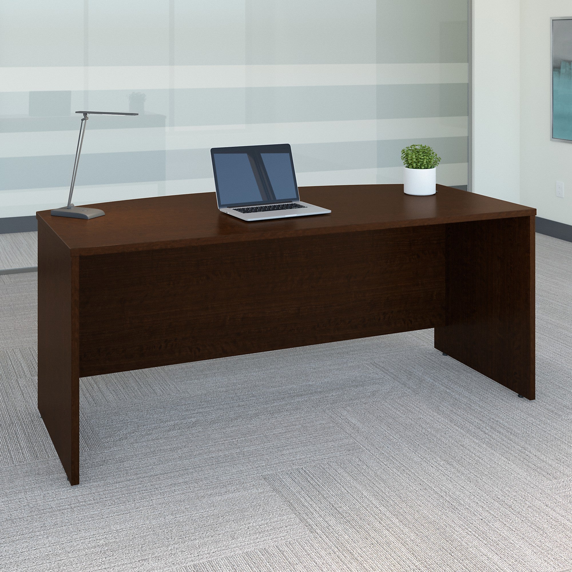 Bush Business Furniture Series C 72W x 36D Bow Front Desk