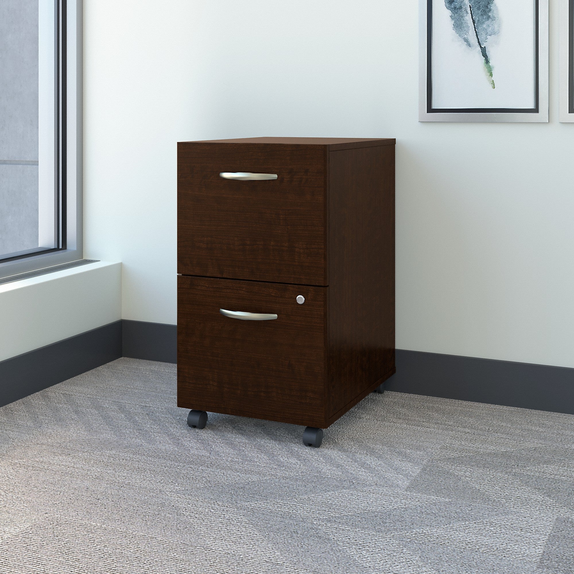 Bush Business Furniture Series C 2 Drawer Mobile File Cabinet - Assembled