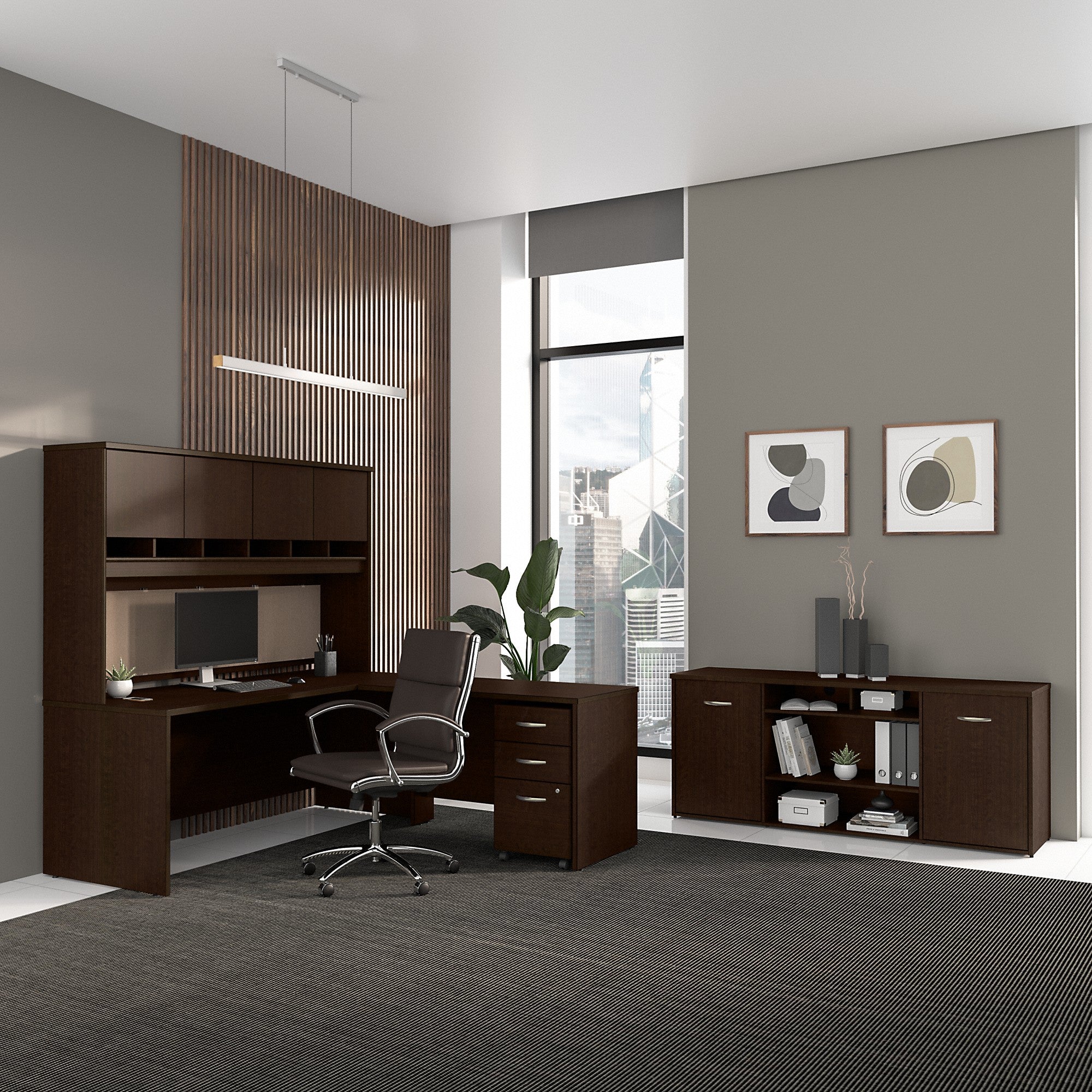 Bush Business Furniture Series C 72W Office Storage Cabinet with Doors and Shelves