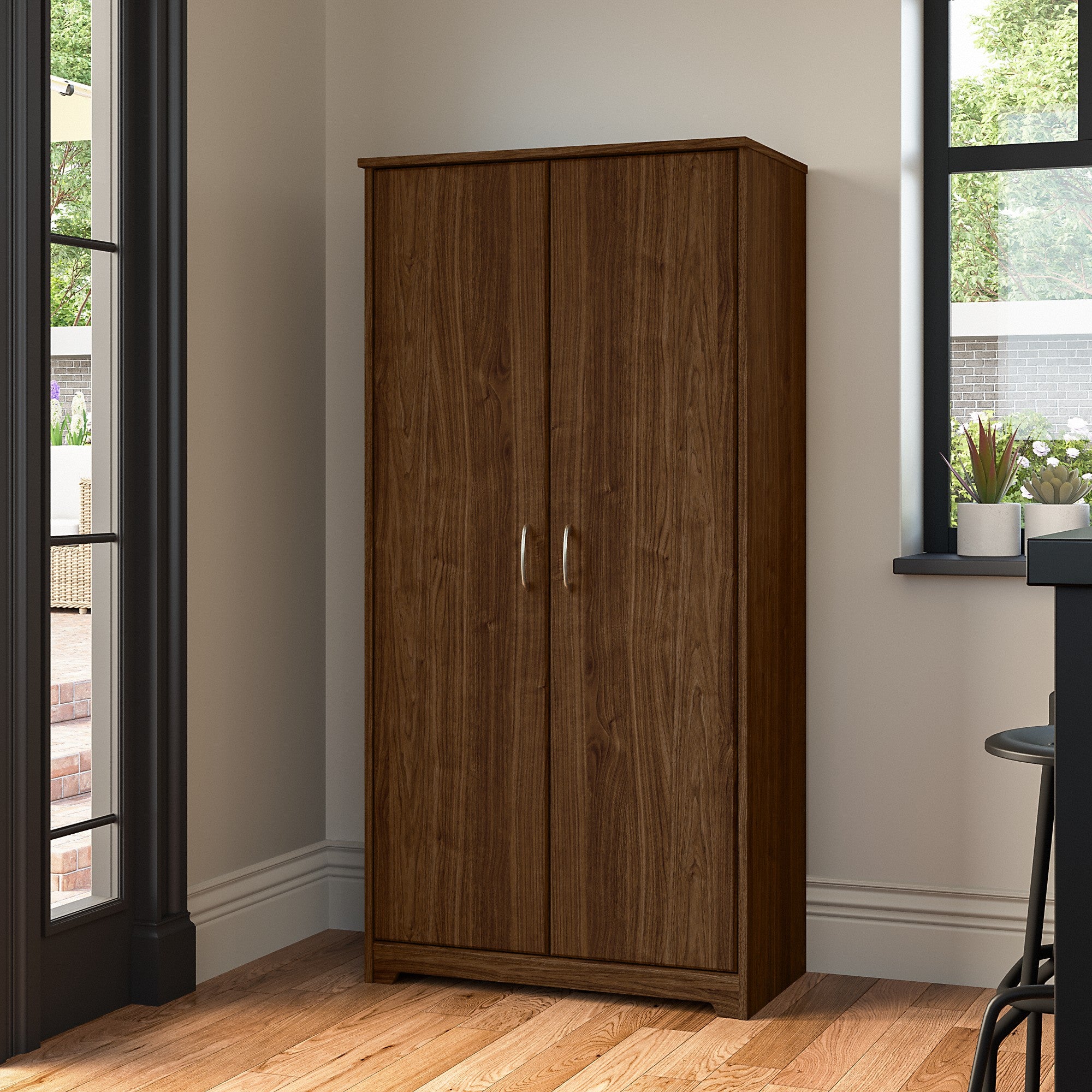 Bush Furniture Cabot Tall Kitchen Pantry Cabinet with Doors