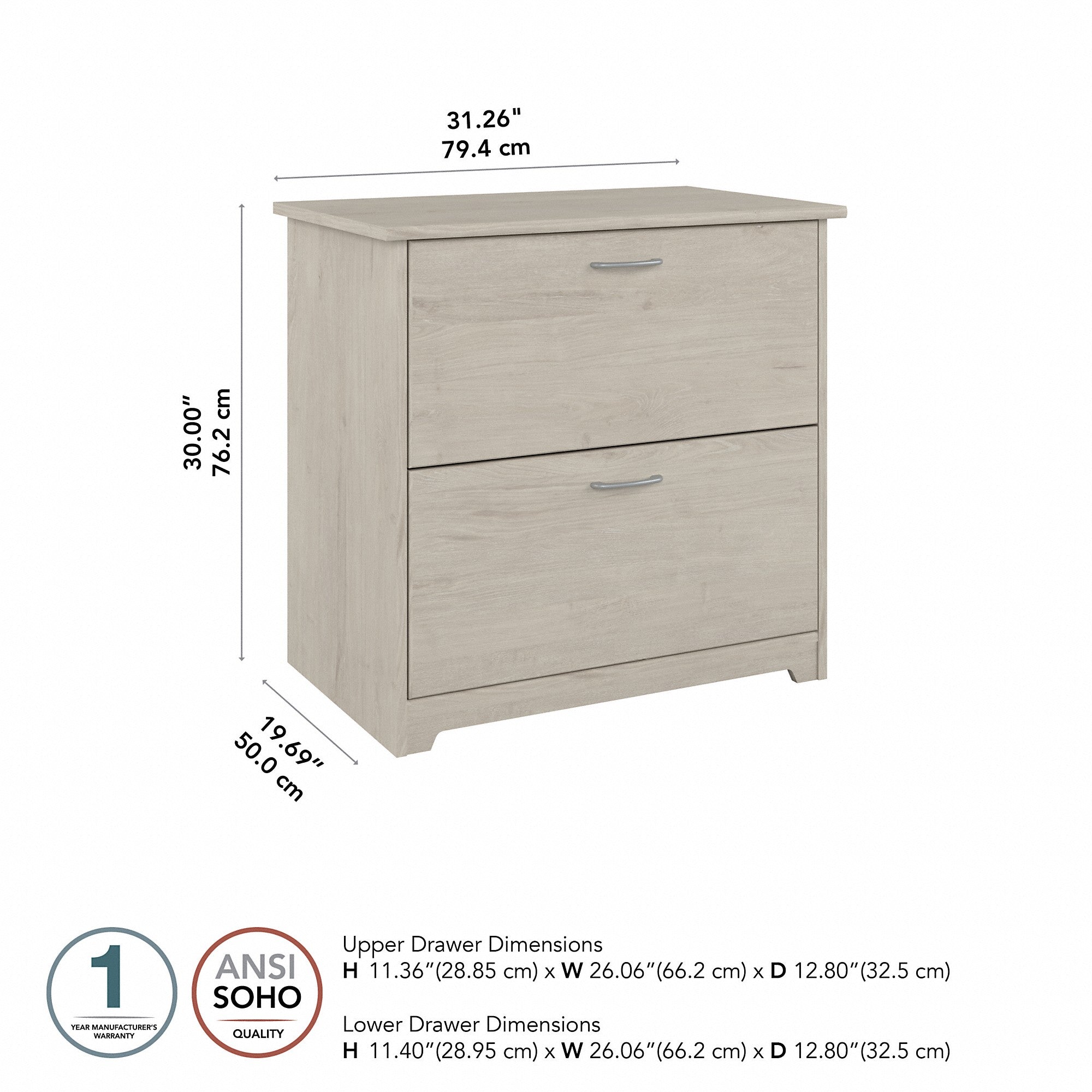 Bush Furniture Cabot 2 Drawer Lateral File Cabinet