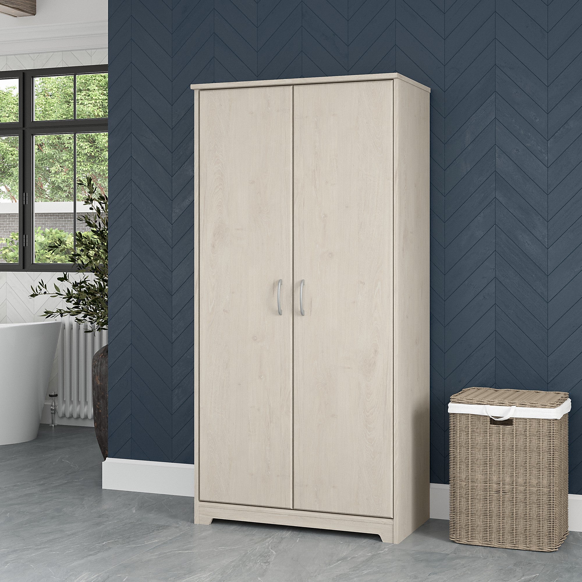 Bush Furniture Cabot Tall Bathroom Storage Cabinet with Doors