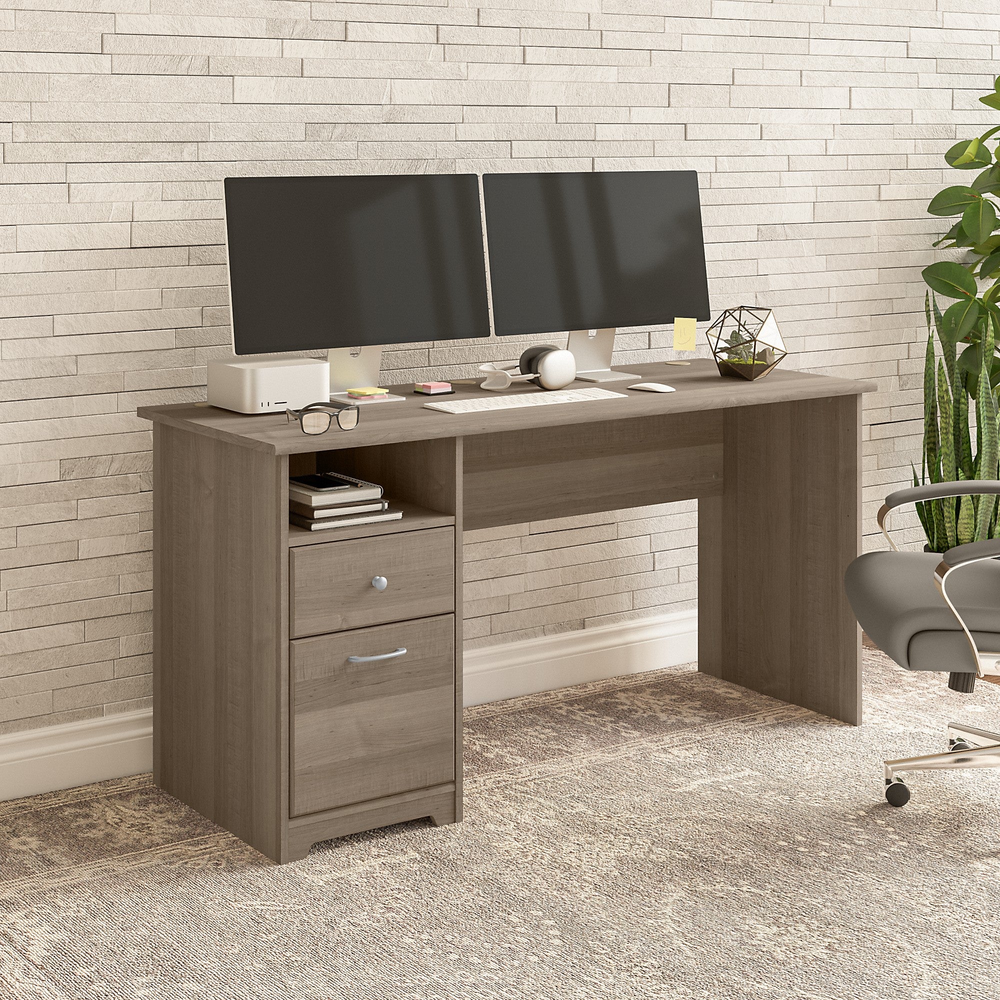 Bush Furniture Cabot 60W Computer Desk with Drawers