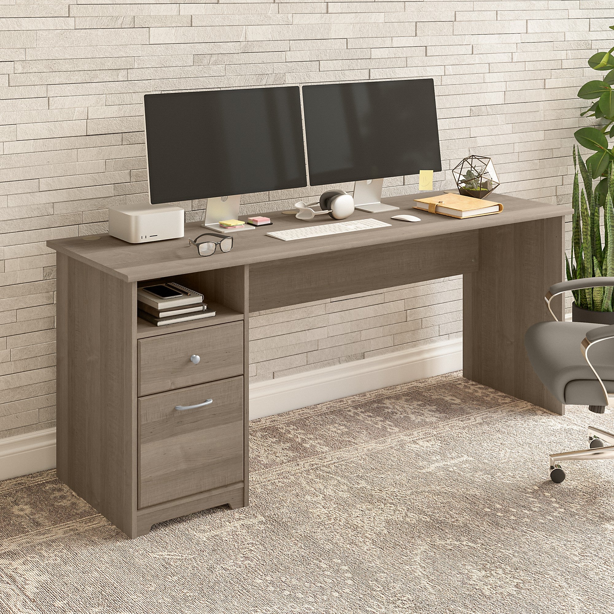 Bush Furniture Cabot 72W Computer Desk with Drawers