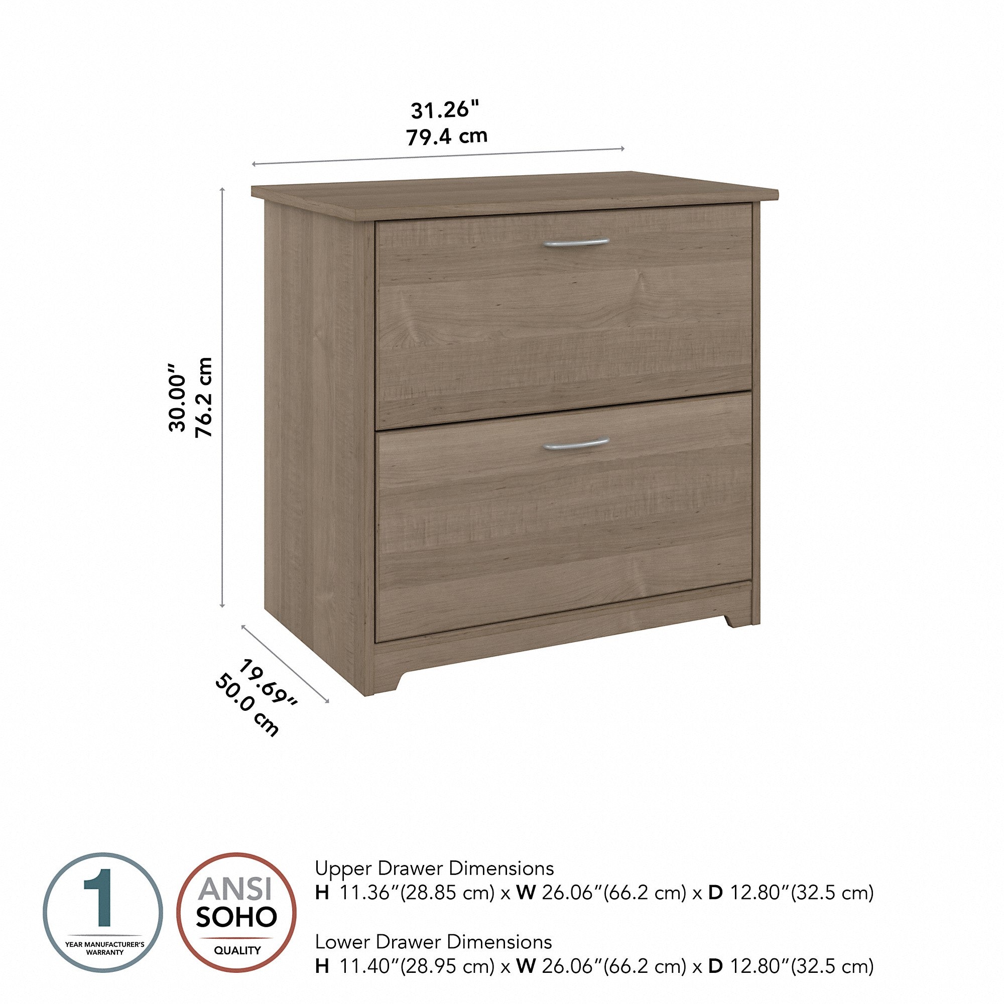 Bush Furniture Cabot 2 Drawer Lateral File Cabinet