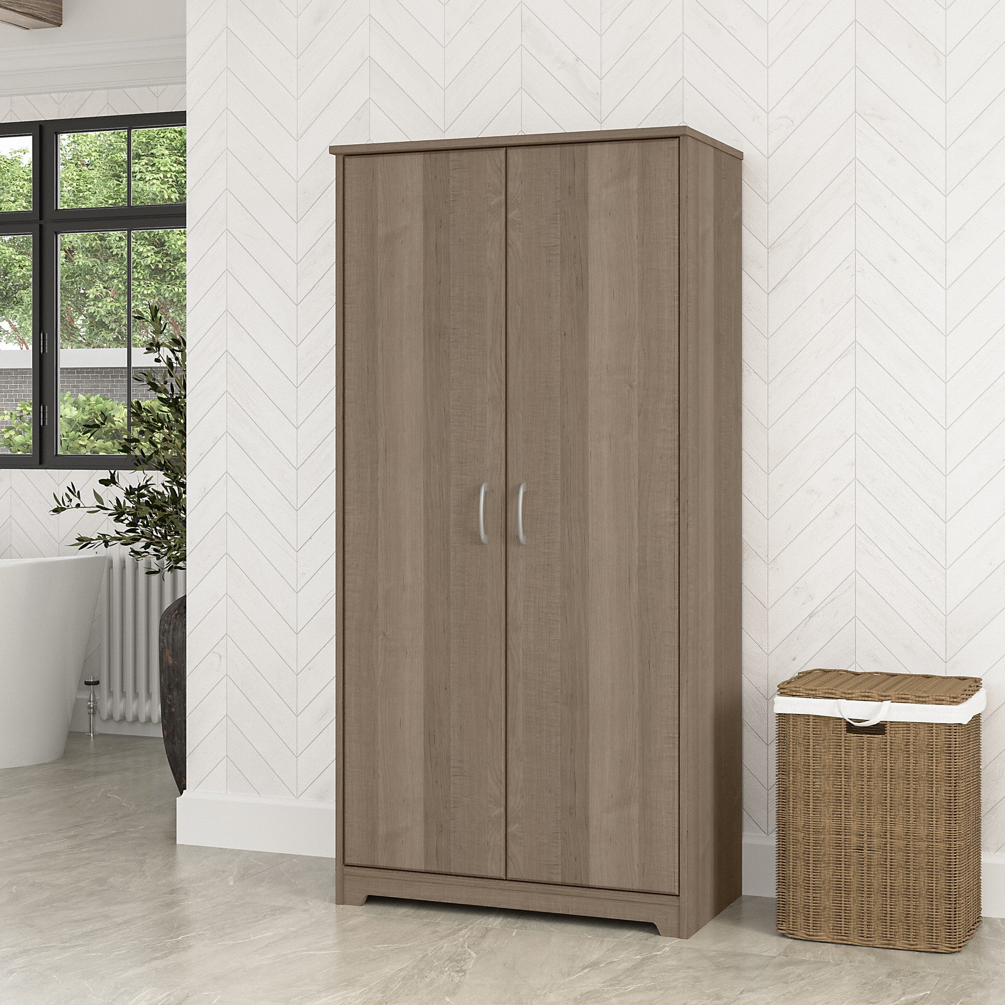 Bush Furniture Cabot Tall Bathroom Storage Cabinet with Doors