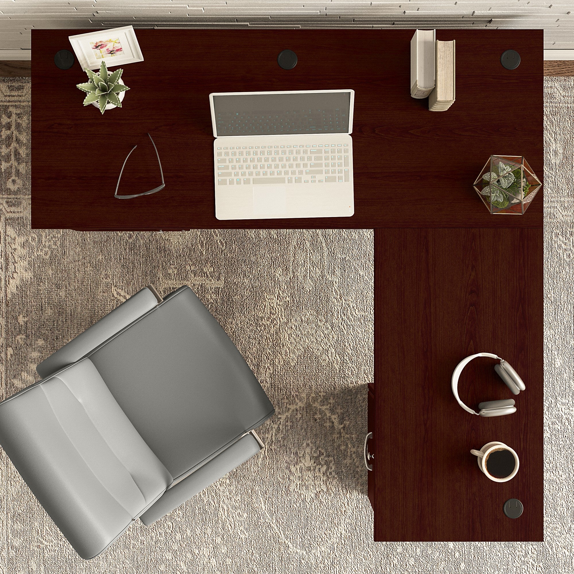 Bush Furniture Cabot 60W L Shaped Computer Desk with Storage