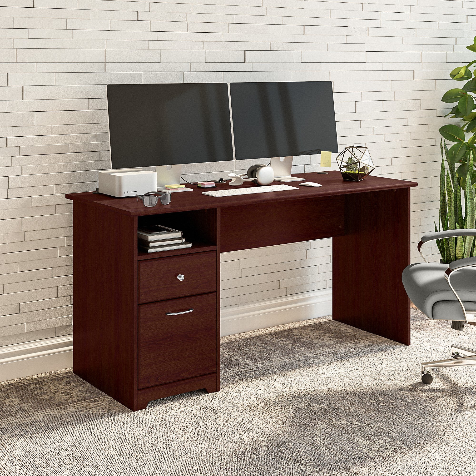 Bush Furniture Cabot 60W Computer Desk with Drawers