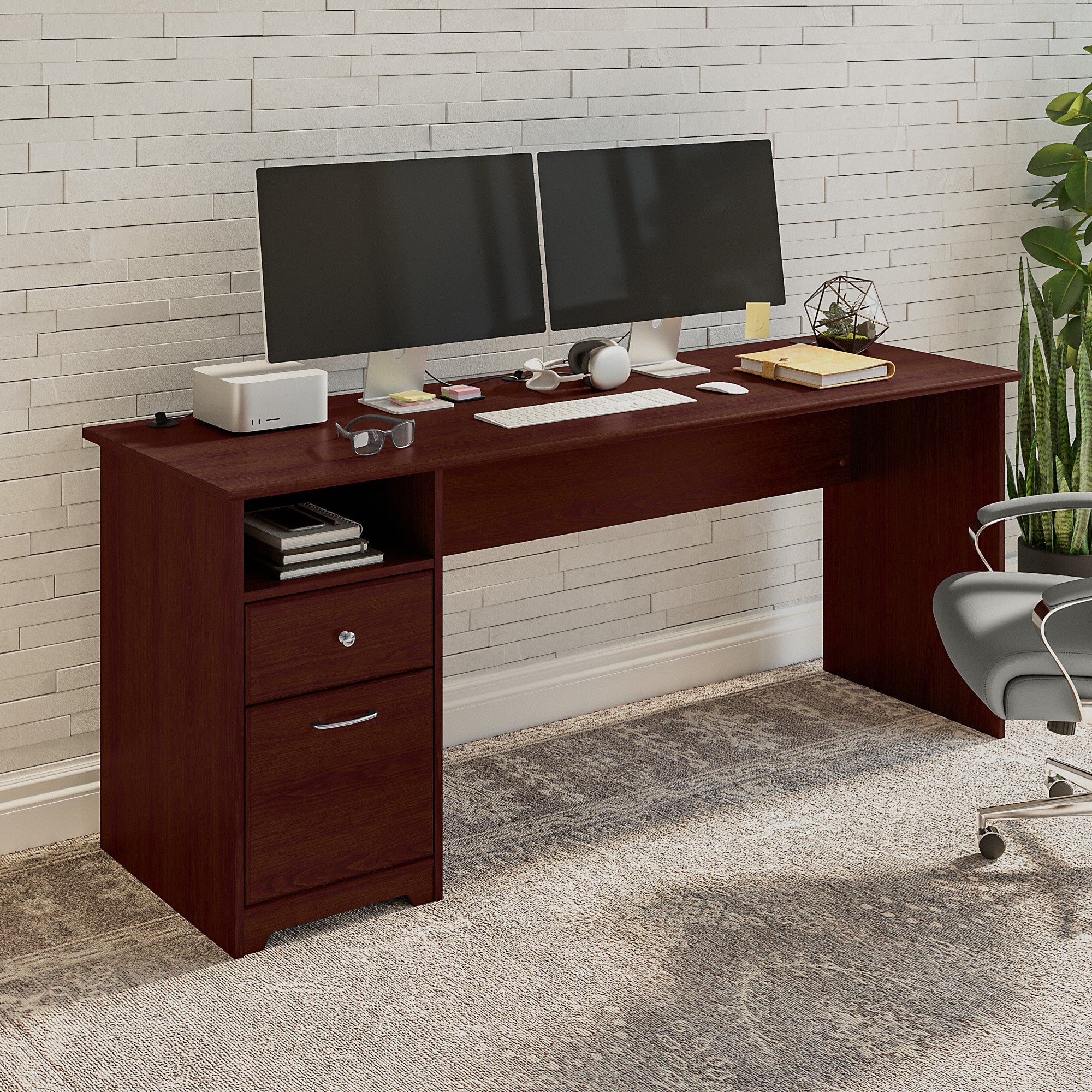 Bush Furniture Cabot 72W Computer Desk with Drawers