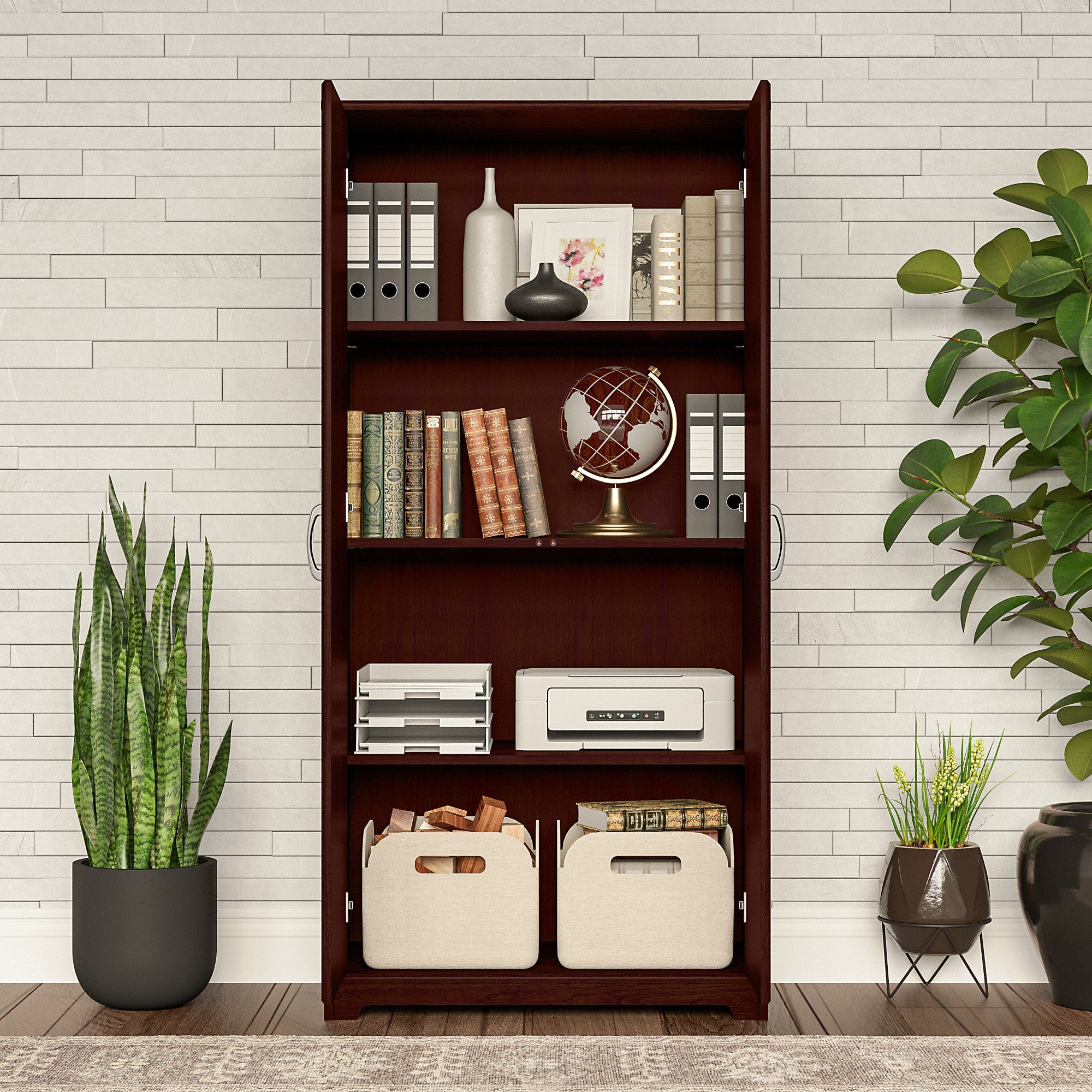Bush Furniture Cabot Tall Storage Cabinet with Doors