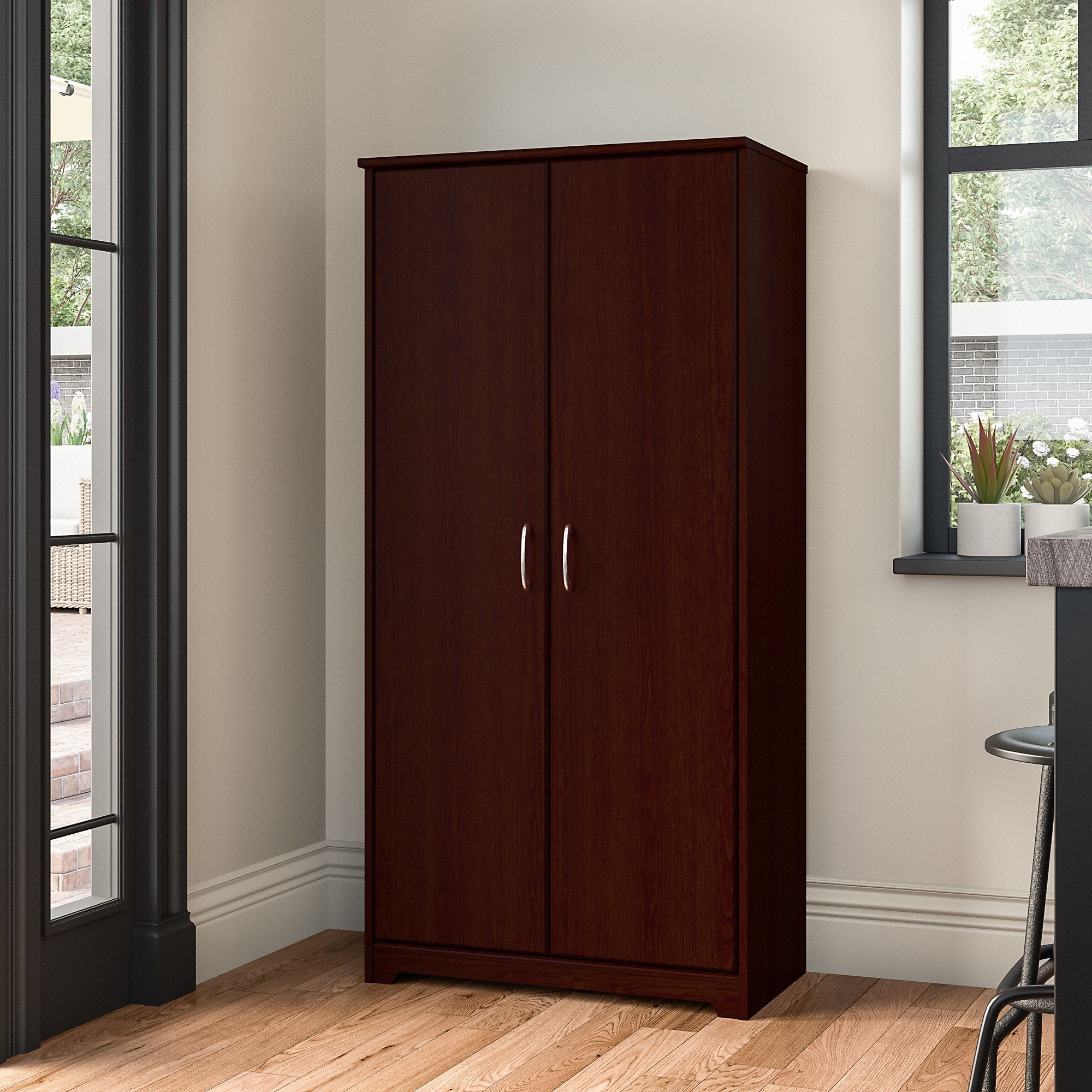 Bush Furniture Cabot Tall Kitchen Pantry Cabinet with Doors