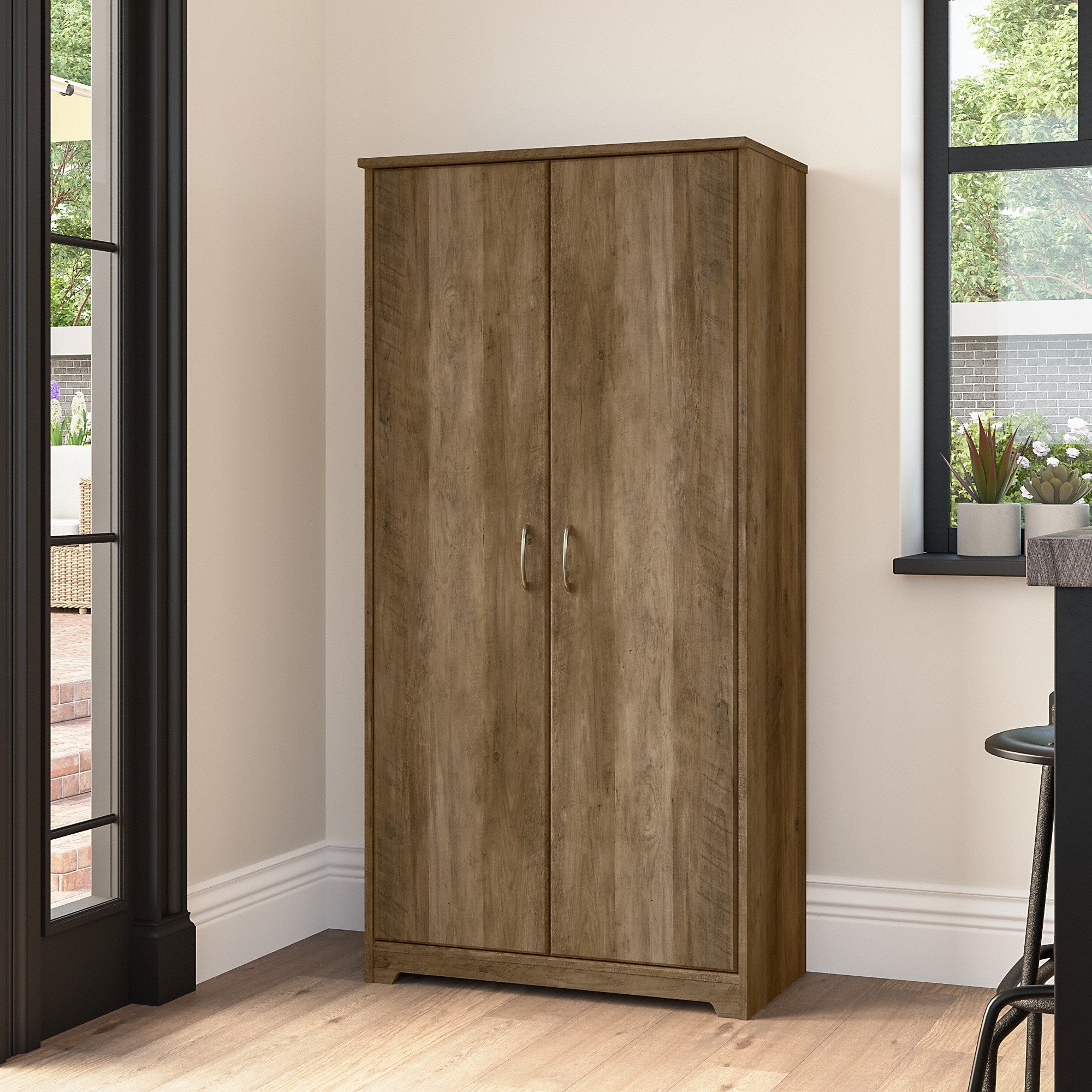 Bush Furniture Cabot Tall Kitchen Pantry Cabinet with Doors