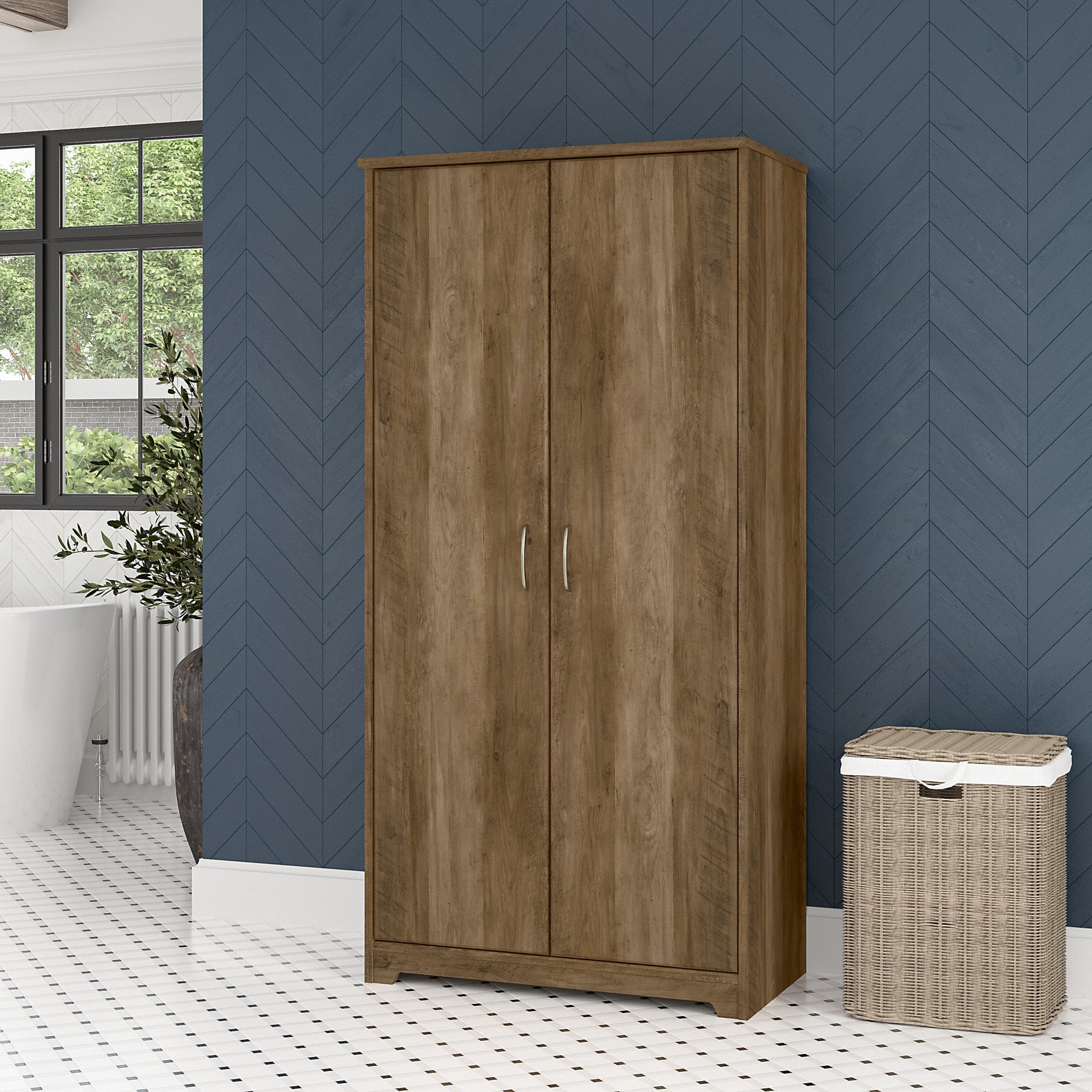 Bush Furniture Cabot Tall Bathroom Storage Cabinet with Doors