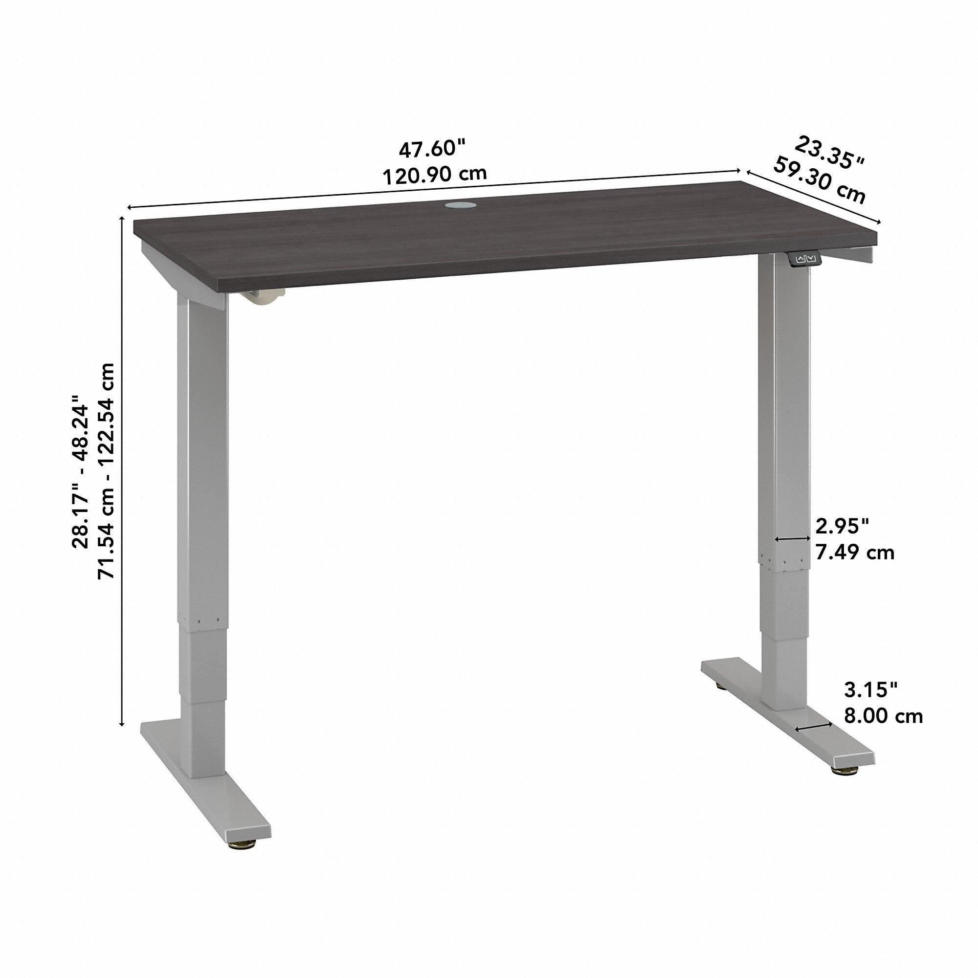 Bush Furniture Cabot 48W x 24D Electric Height Adjustable Standing Desk